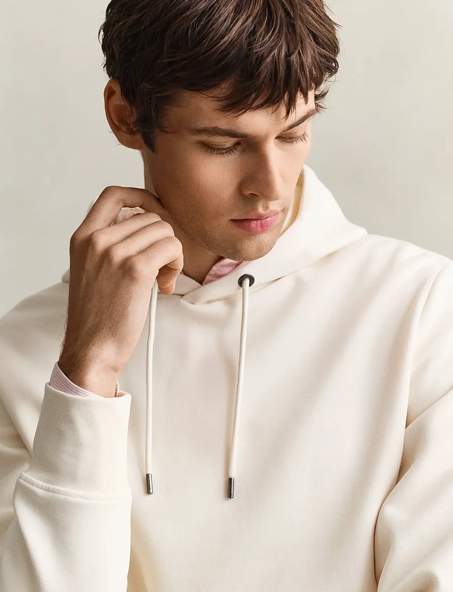 Gant - INTERLOCK HOODIE - kapuzenpullover - creamed white - 3