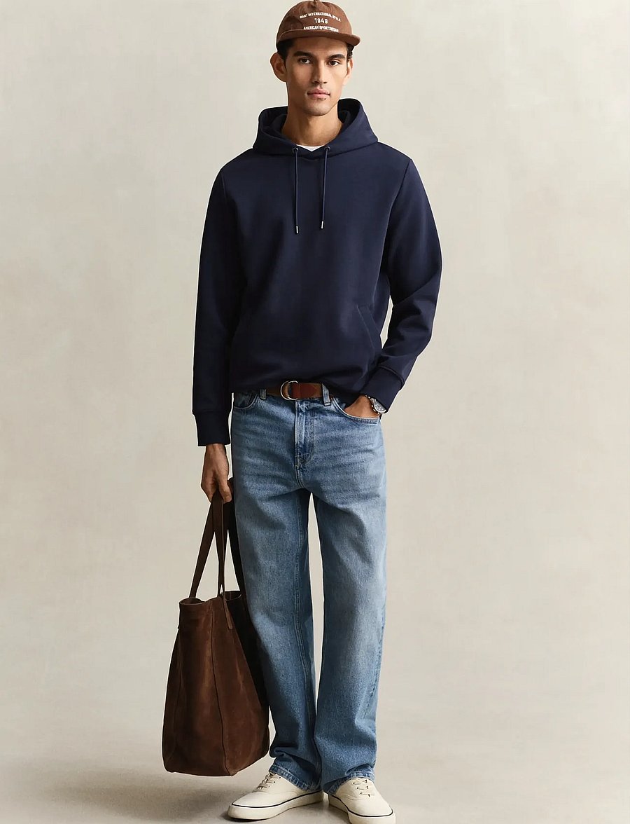 Gant - INTERLOCK HOODIE - hoodies - evening blue - 4