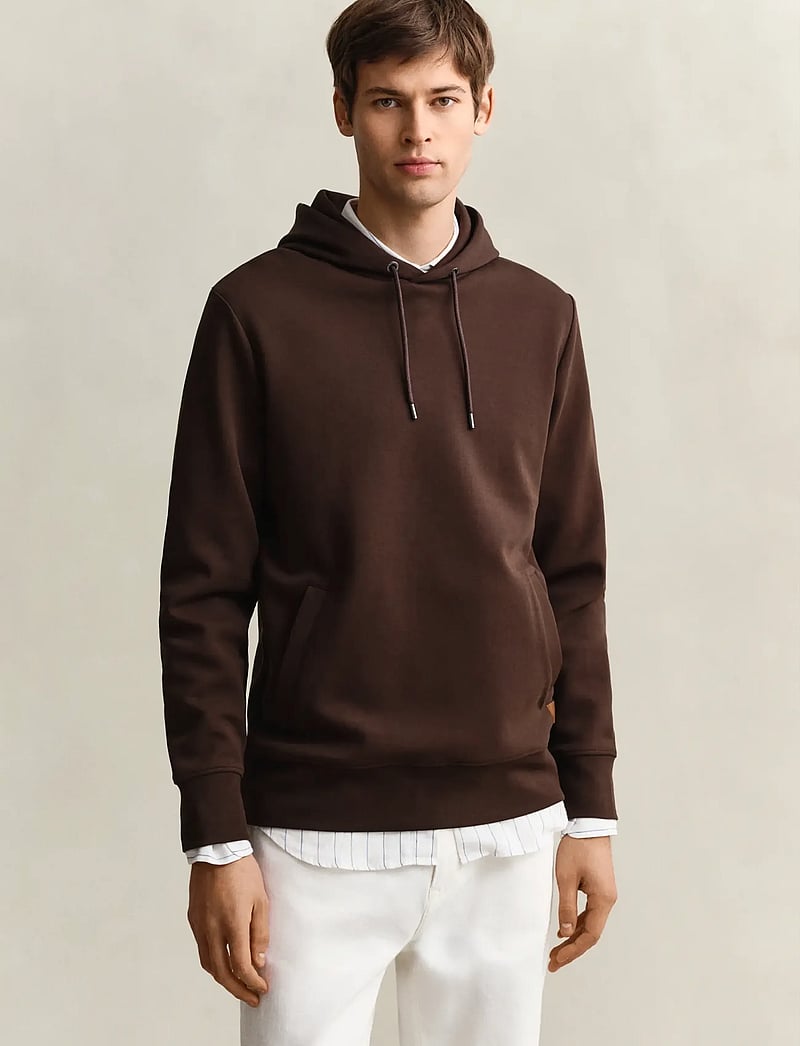 Gant - INTERLOCK HOODIE - kapuzenpullover - mahogany brown - 0