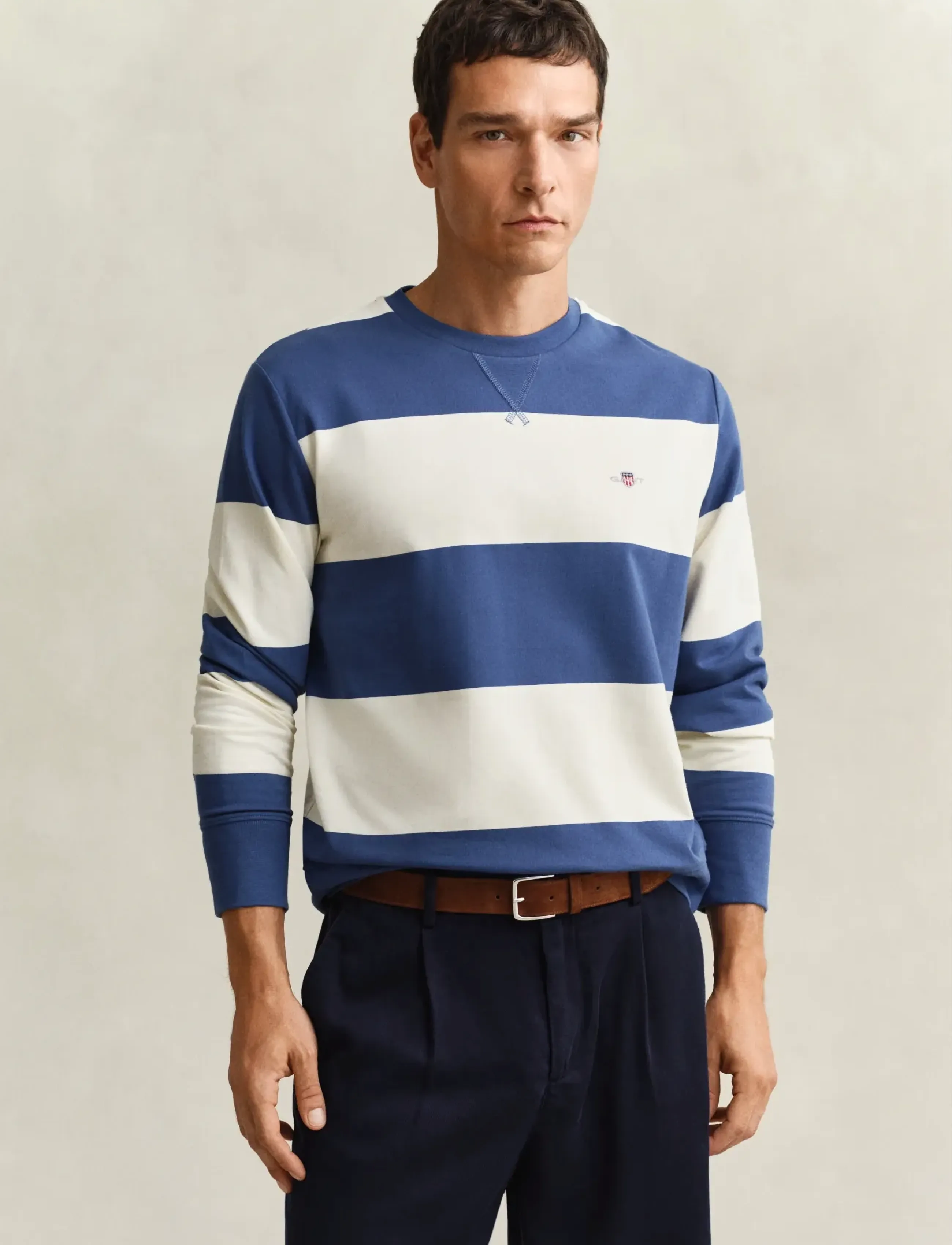 Gant STRIPED C-NECK - Gant - VINTAGE BLUE / blue