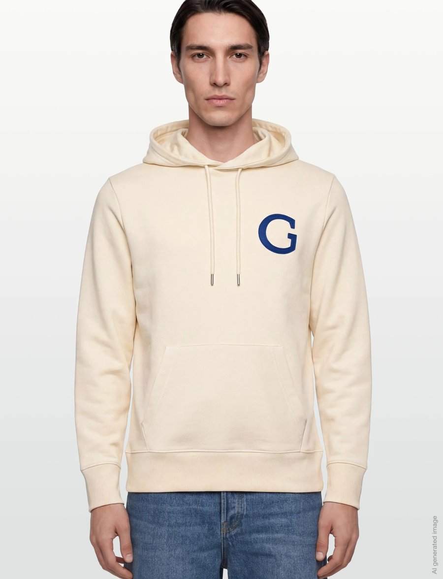 Gant - G BADGE HOODIE - kapuzenpullover - cream - 3