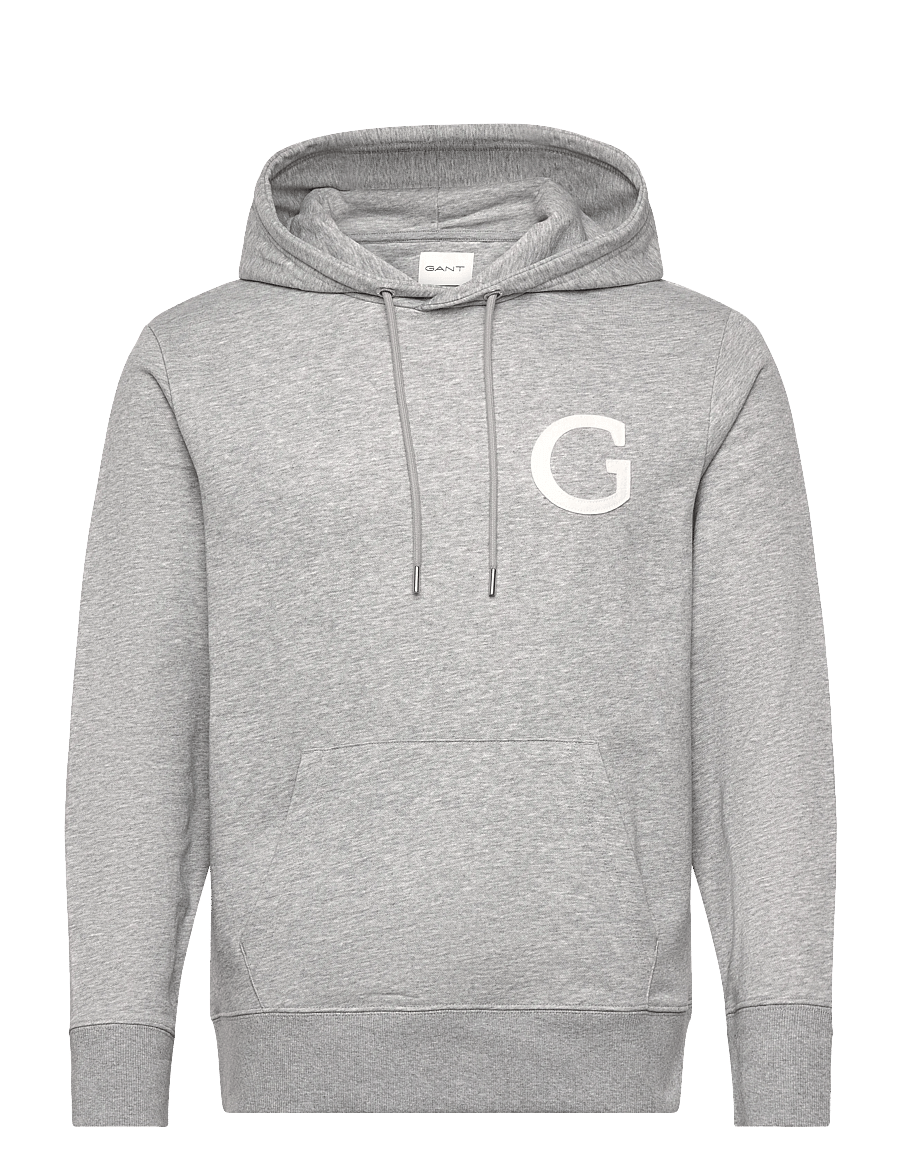 Gant - G BADGE HOODIE - sweats à capuche - grey melange - 1