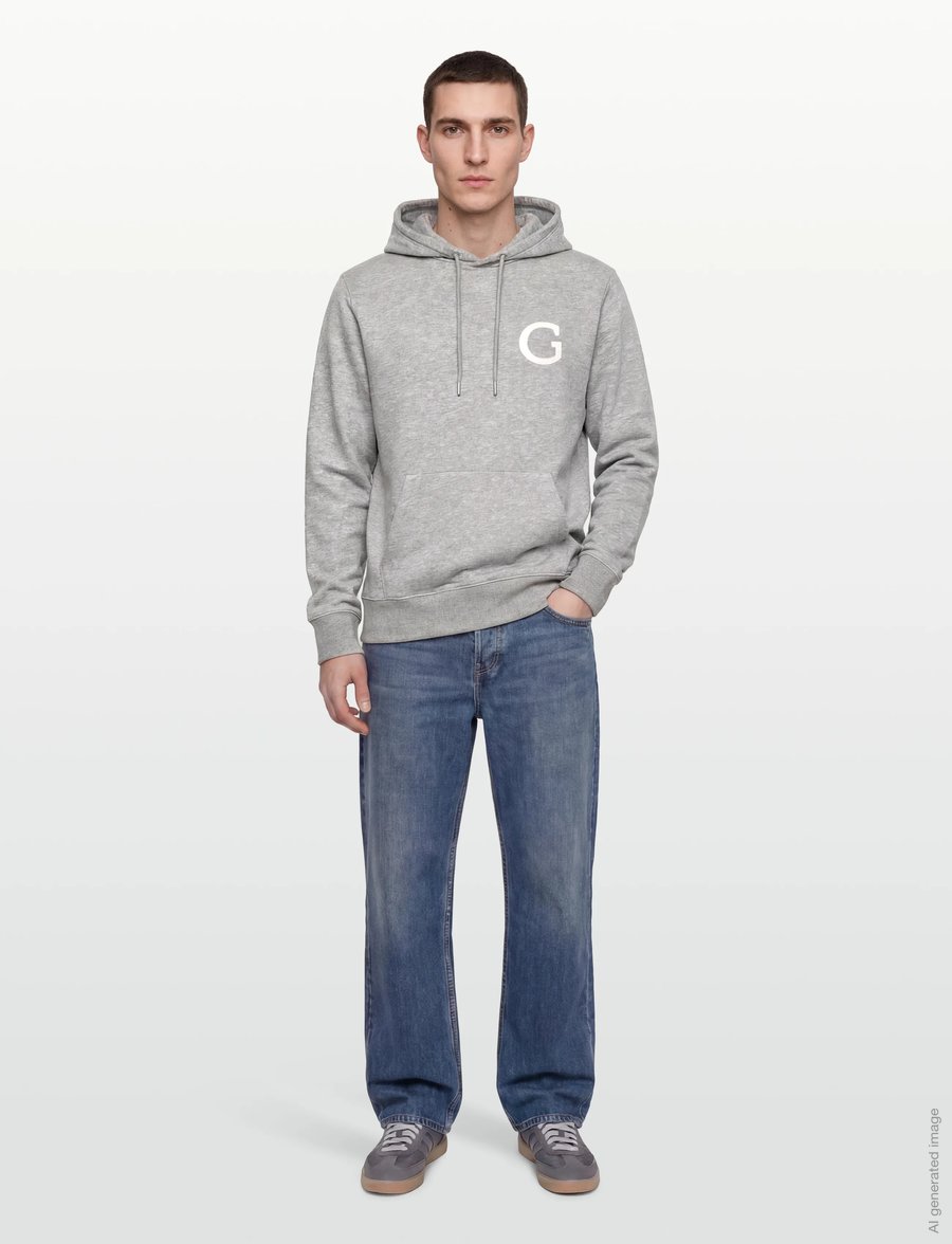 Gant - G BADGE HOODIE - sweats à capuche - grey melange - 0