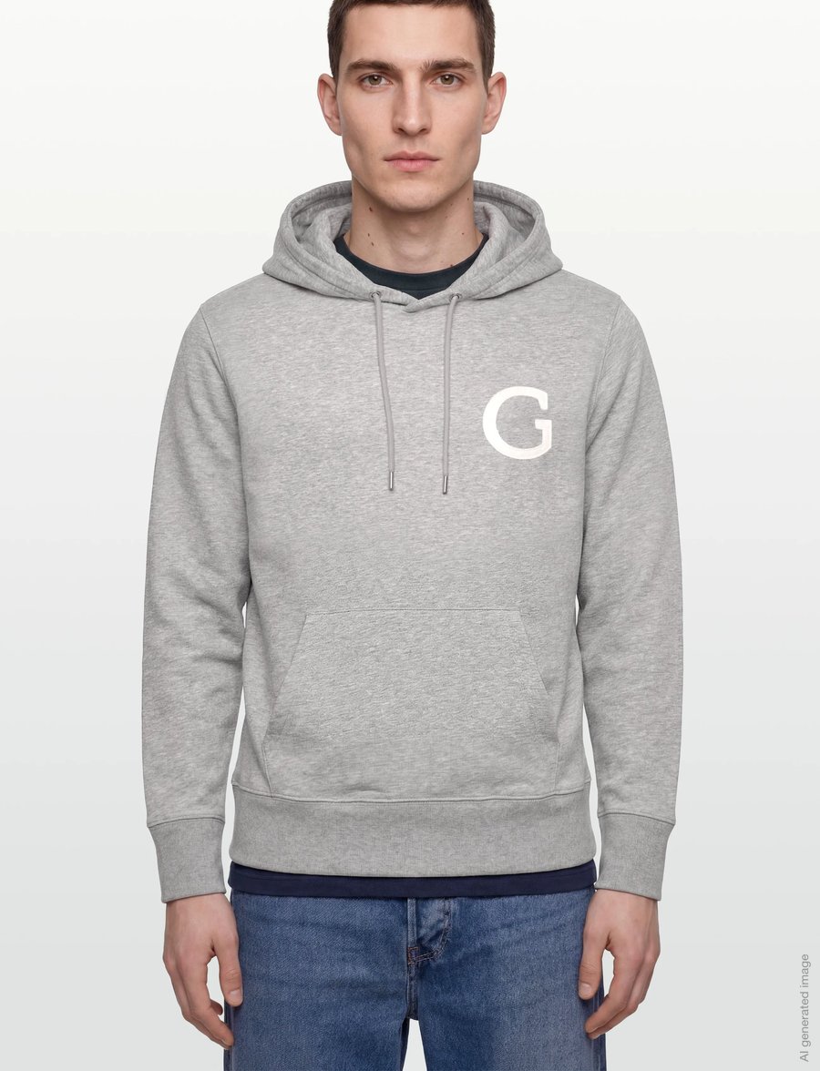 Gant - G BADGE HOODIE - sweats à capuche - grey melange - 3
