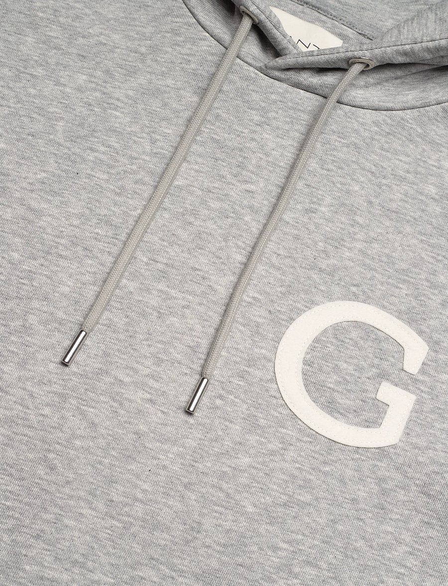 Gant - G BADGE HOODIE - sweats à capuche - grey melange - 5
