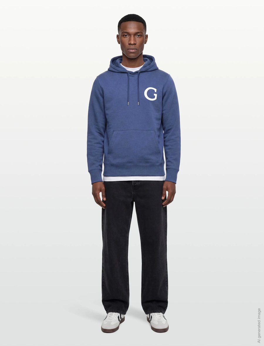 Gant - G BADGE HOODIE - kapuzenpullover - vintage blue - 0