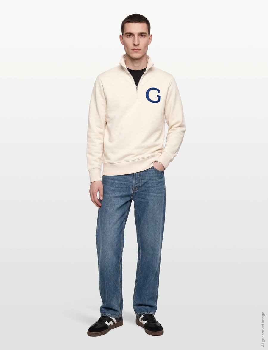 Gant - G BADGE HALF ZIP - shoppa efter tillfälle - cream - 0