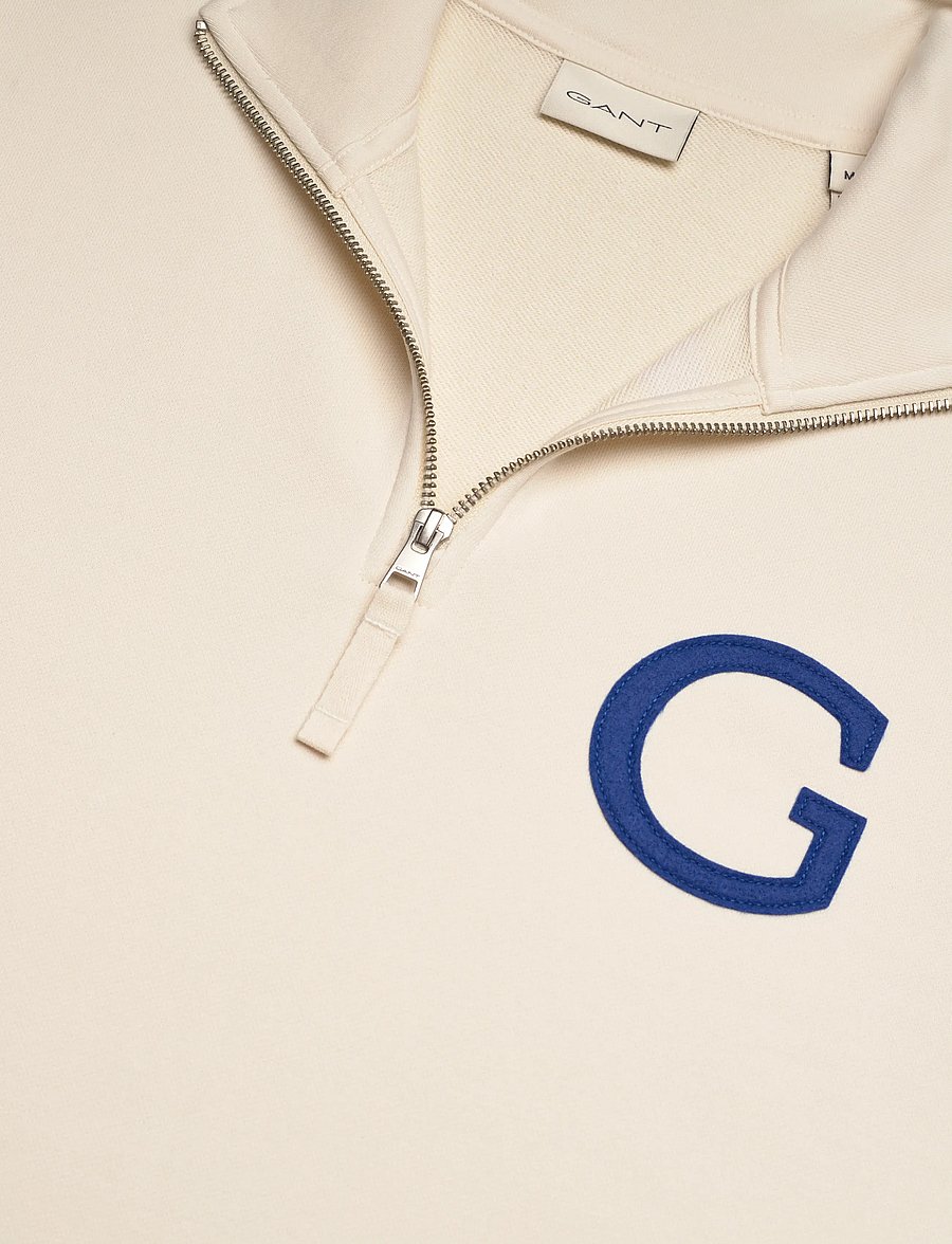 Gant - G BADGE HALF ZIP - shoppa efter tillfälle - cream - 5