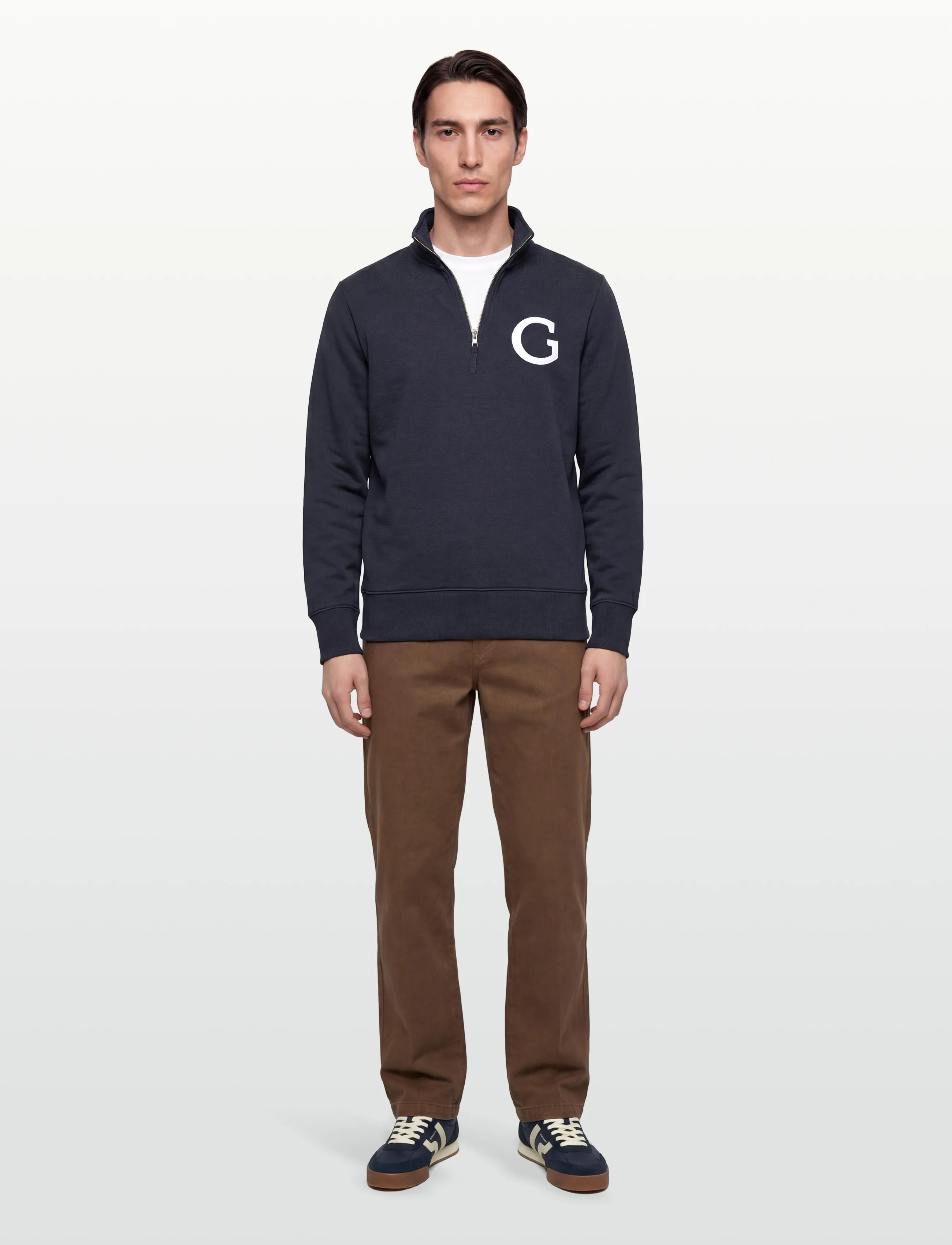 GANT G BADGE HALF ZIP - Sweatshirts - EVENING BLUE / navy