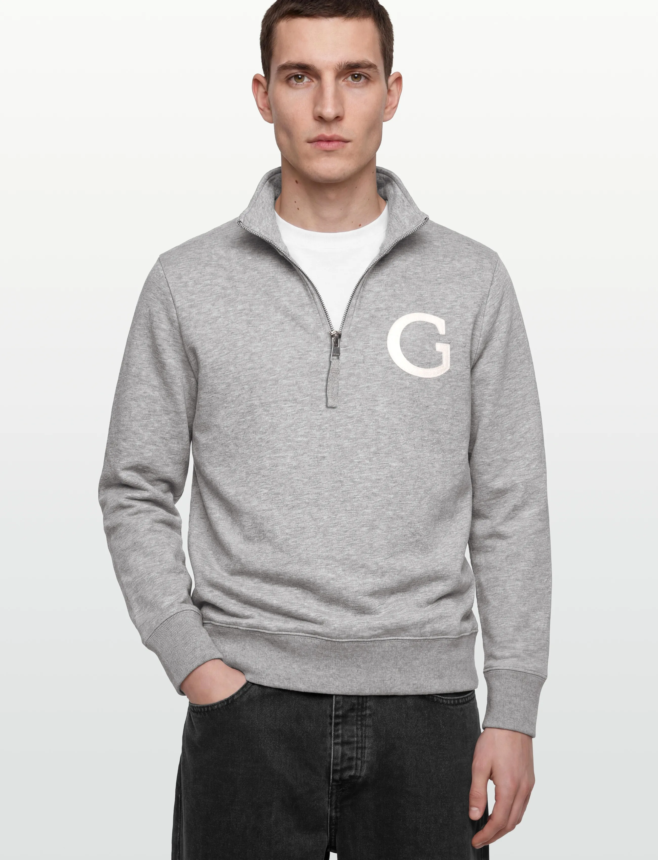 Gant - G BADGE HALF ZIP - shop etter anledning - grey melange - 3