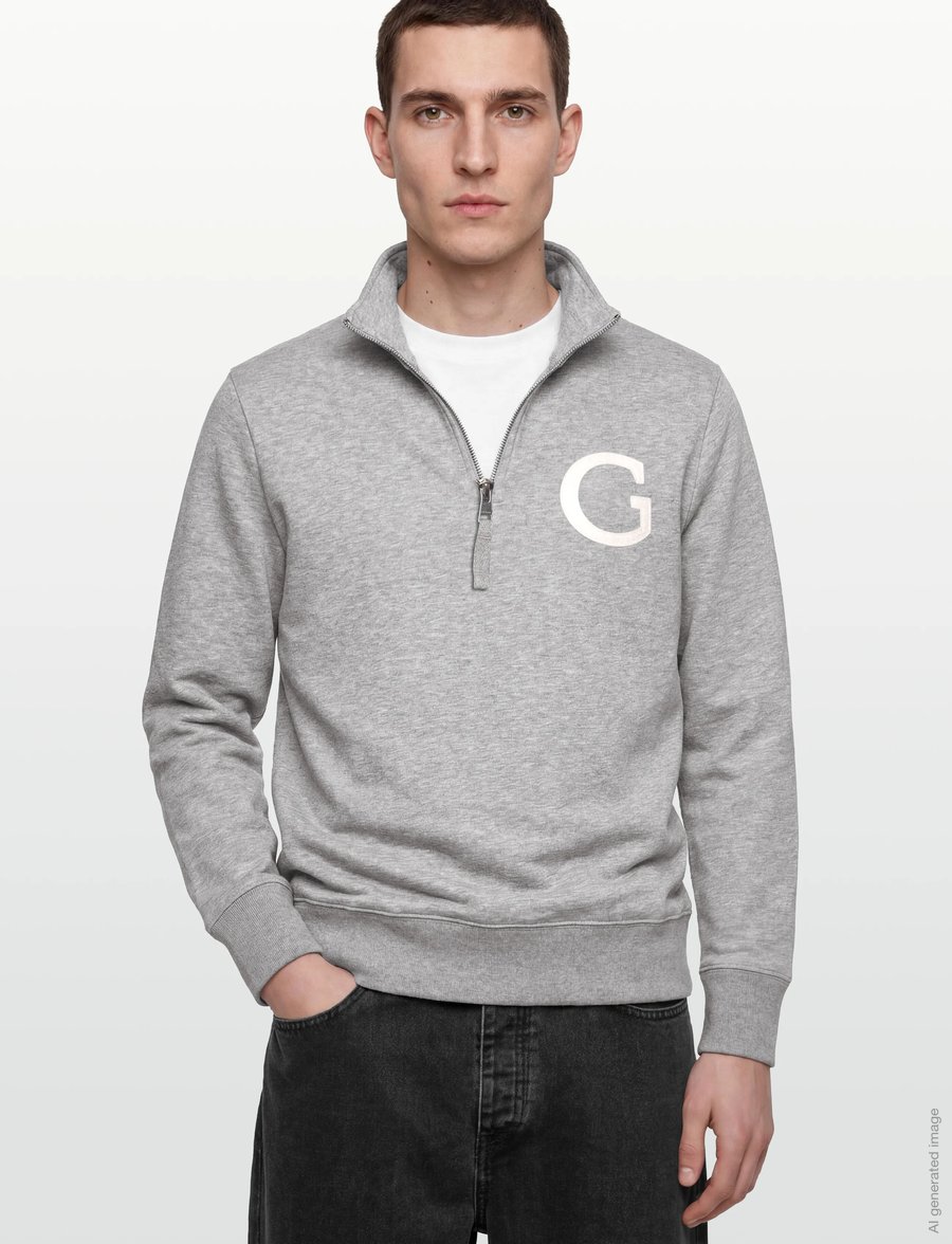 Gant - G BADGE HALF ZIP - shop etter anledning - grey melange - 3