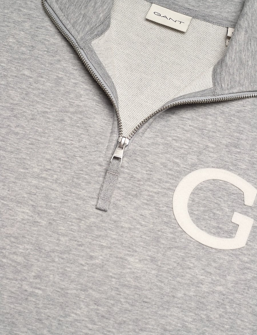 Gant - G BADGE HALF ZIP - shop etter anledning - grey melange - 5