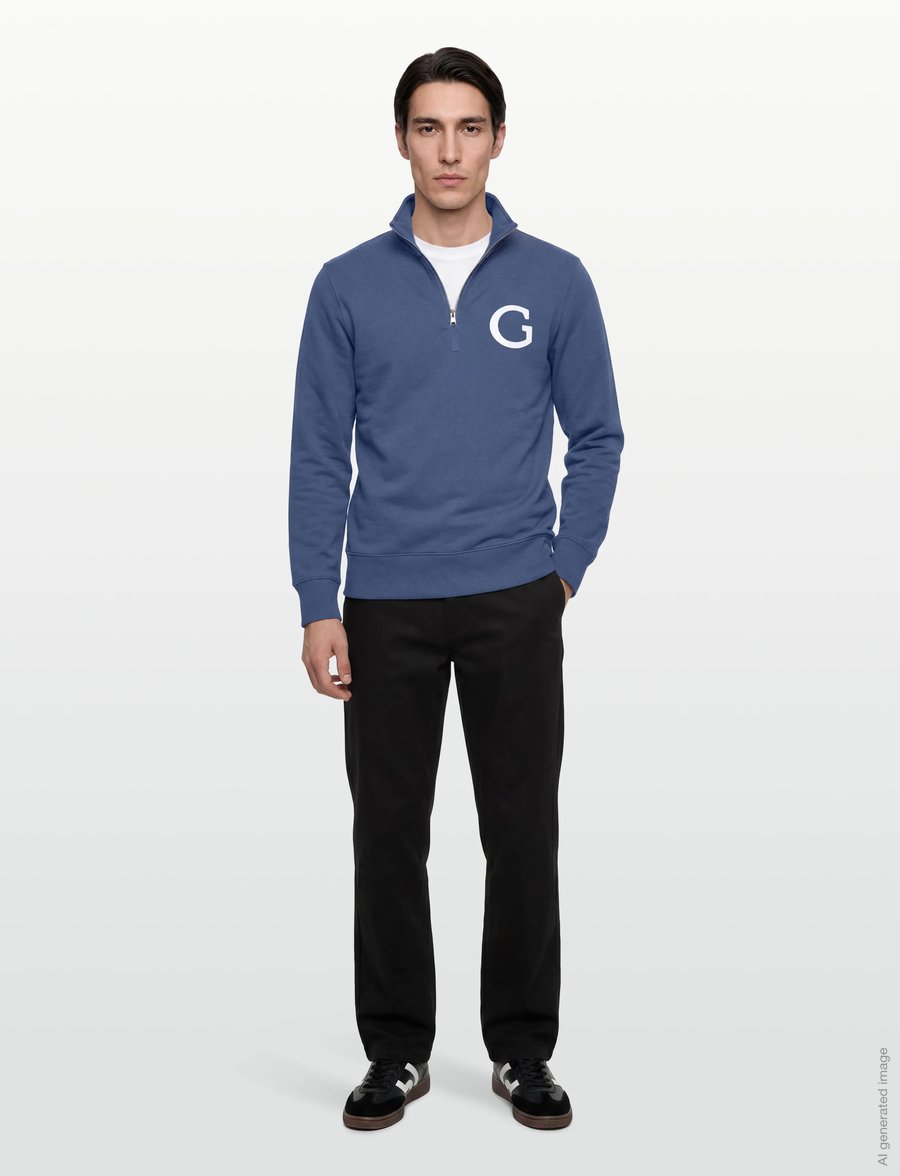 Gant - G BADGE HALF ZIP - shoppa efter tillfälle - vintage blue - 0