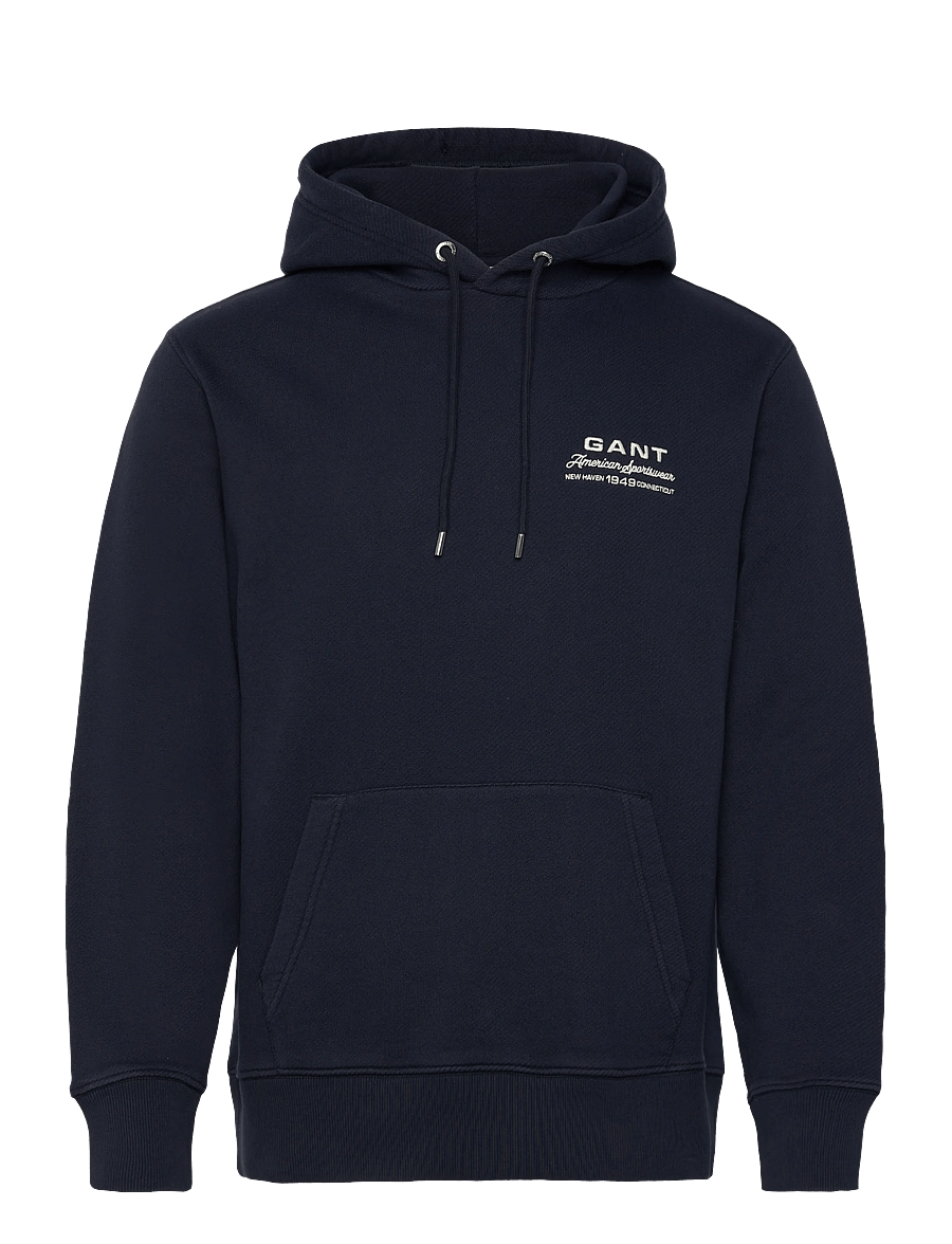 Gant - SMALL GRAPHIC HOODIE - hættetrøjer - evening blue - 1