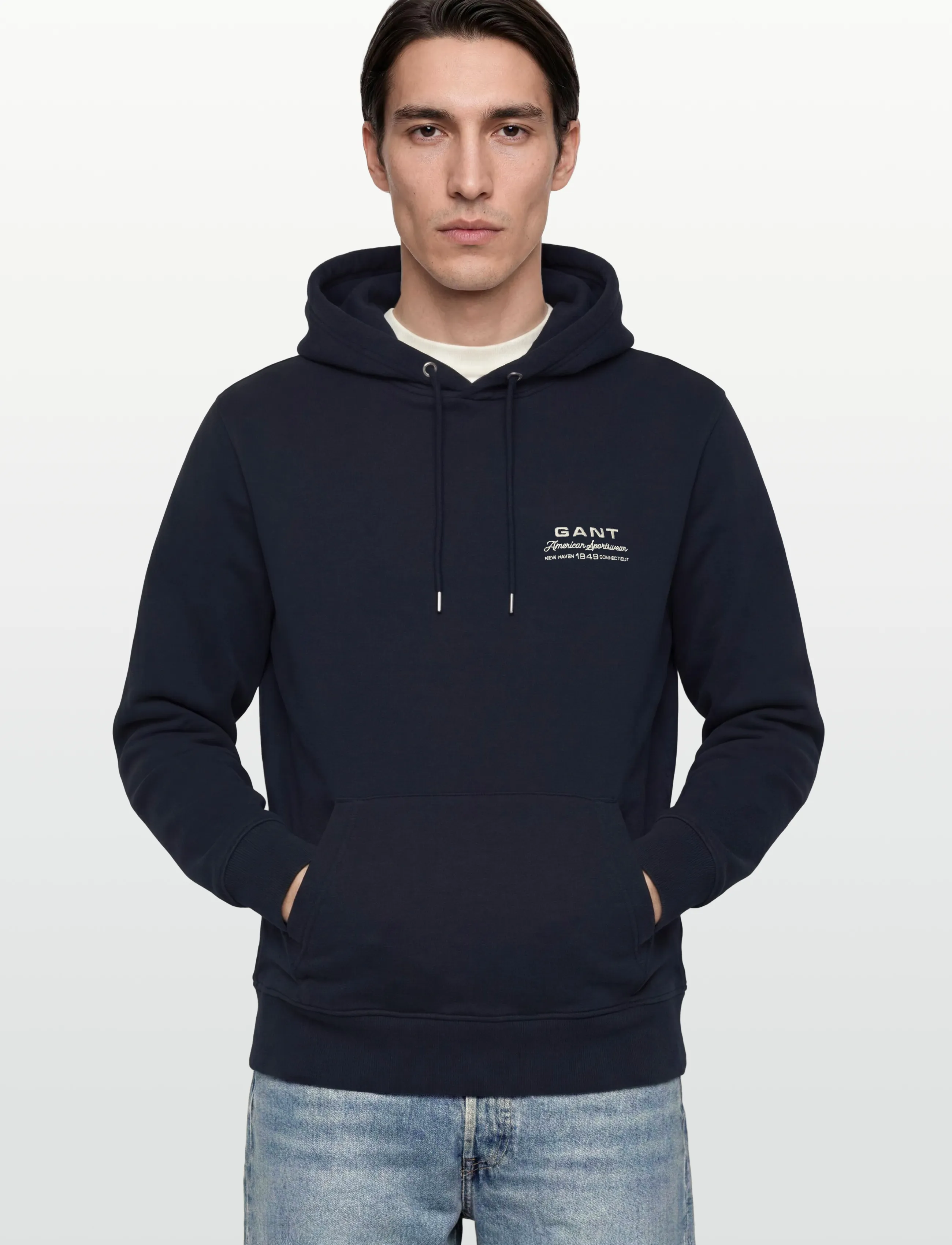 Gant - SMALL GRAPHIC HOODIE - hættetrøjer - evening blue - 3