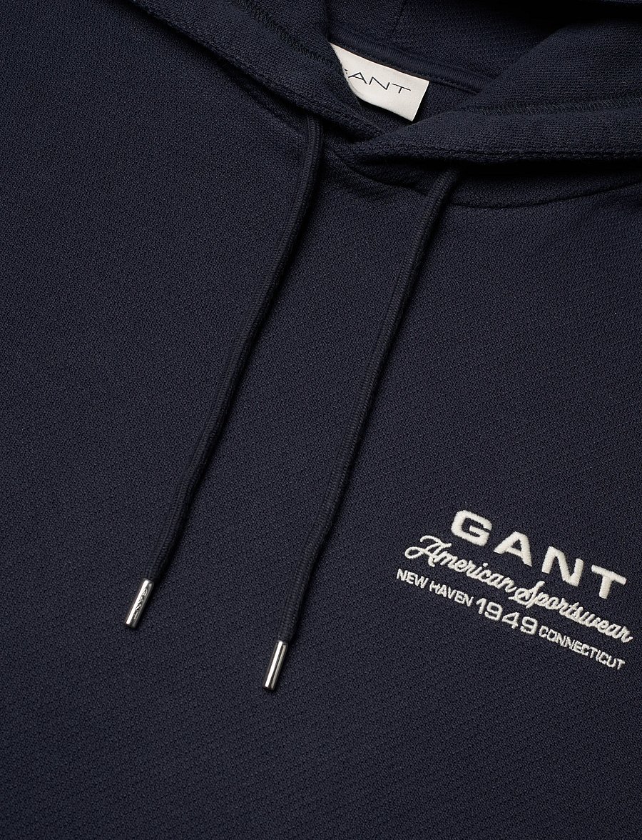 Gant - SMALL GRAPHIC HOODIE - hættetrøjer - evening blue - 5