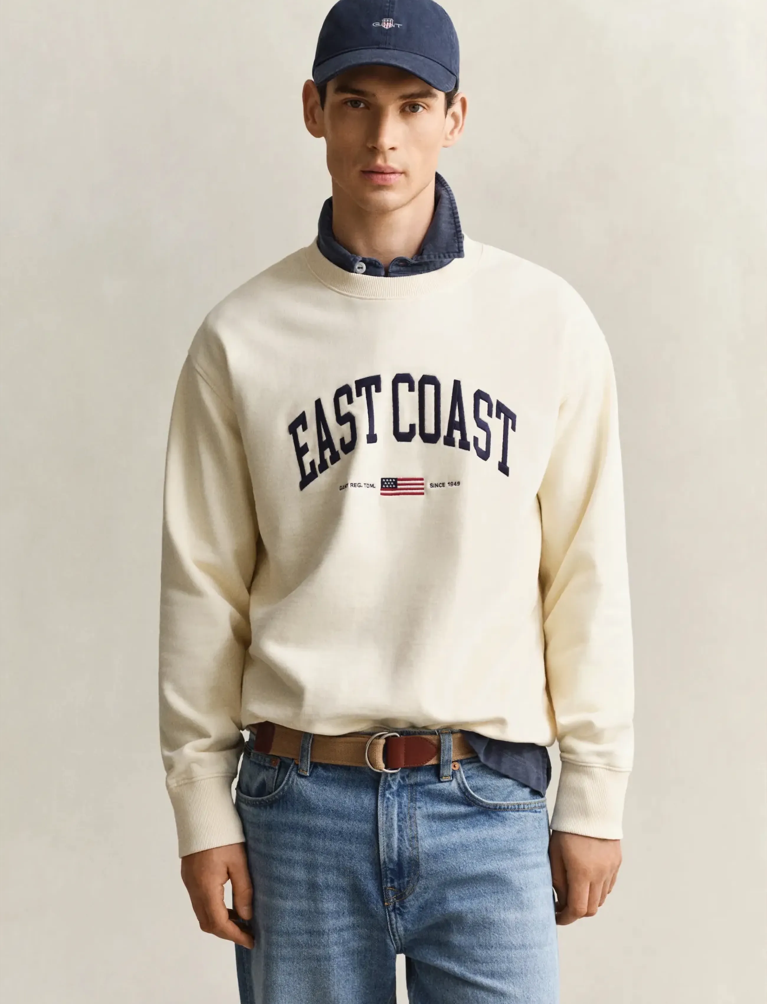 GANT SPRAY GRAPHIC C-NECK - Kleidung - CREAM / cream