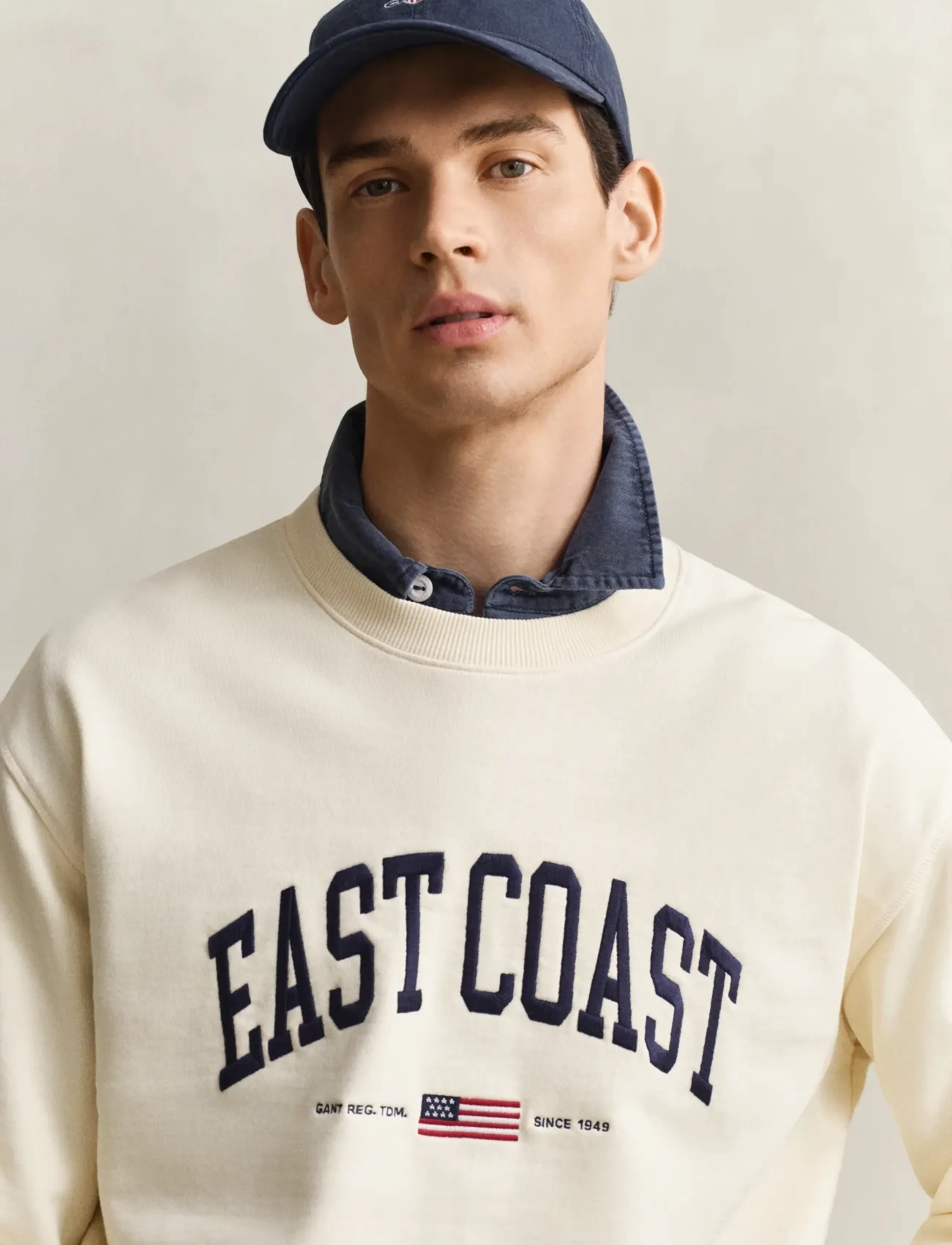 Gant - SPRAY GRAPHIC C-NECK - swetry - cream - 3