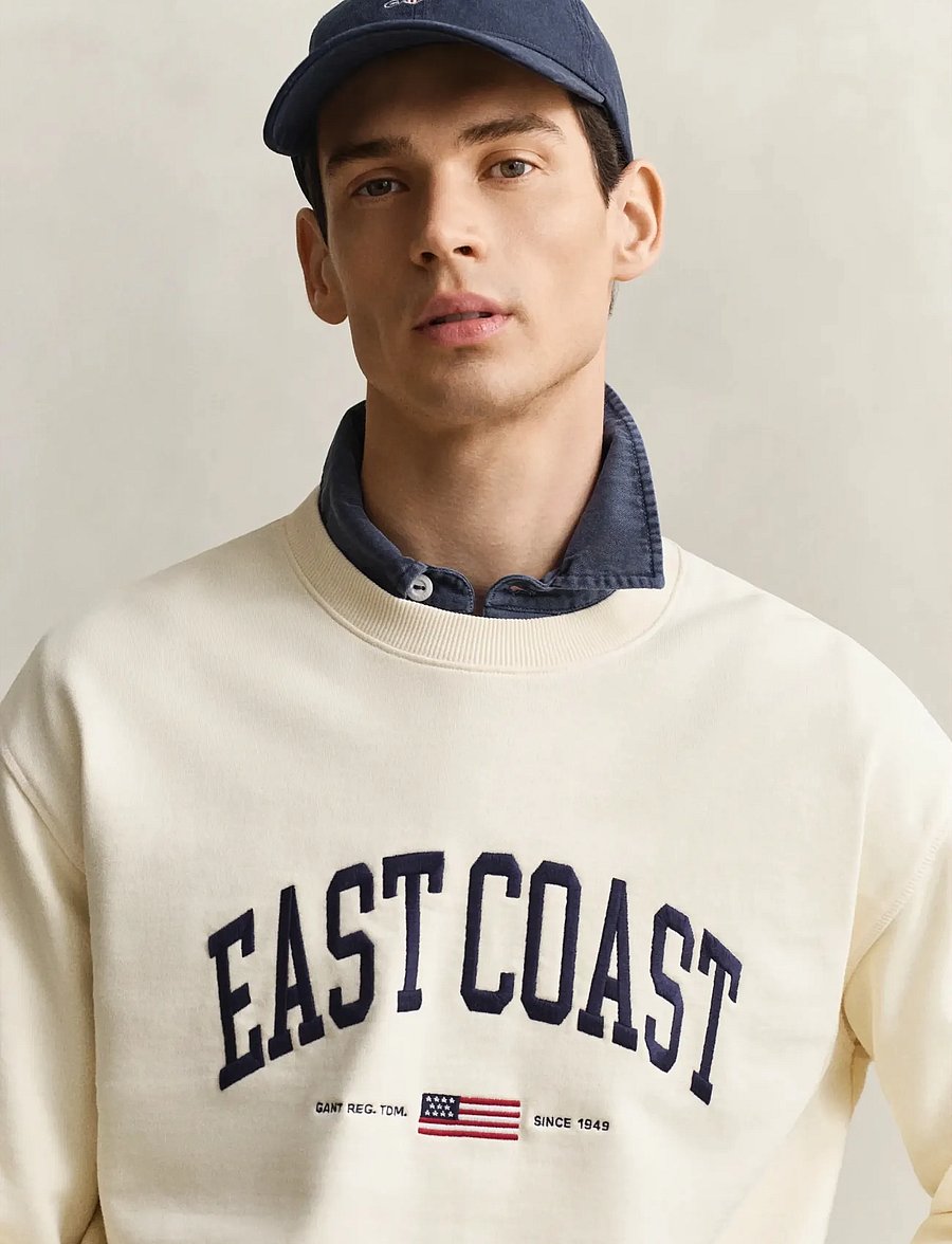 Gant - SPRAY GRAPHIC C-NECK - shop efter anledning - cream - 3