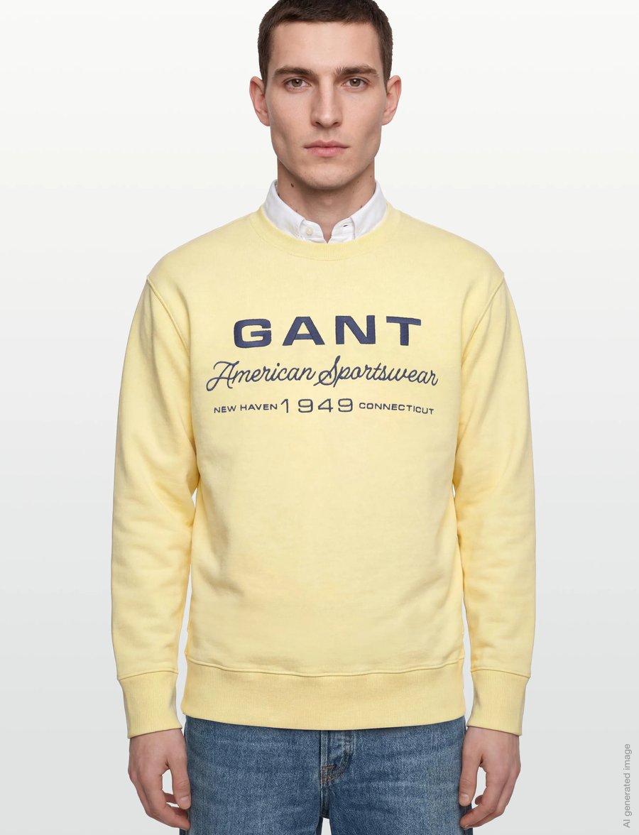 Gant - SPRAY GRAPHIC C-NECK - shop efter anledning - vanilla yellow - 3