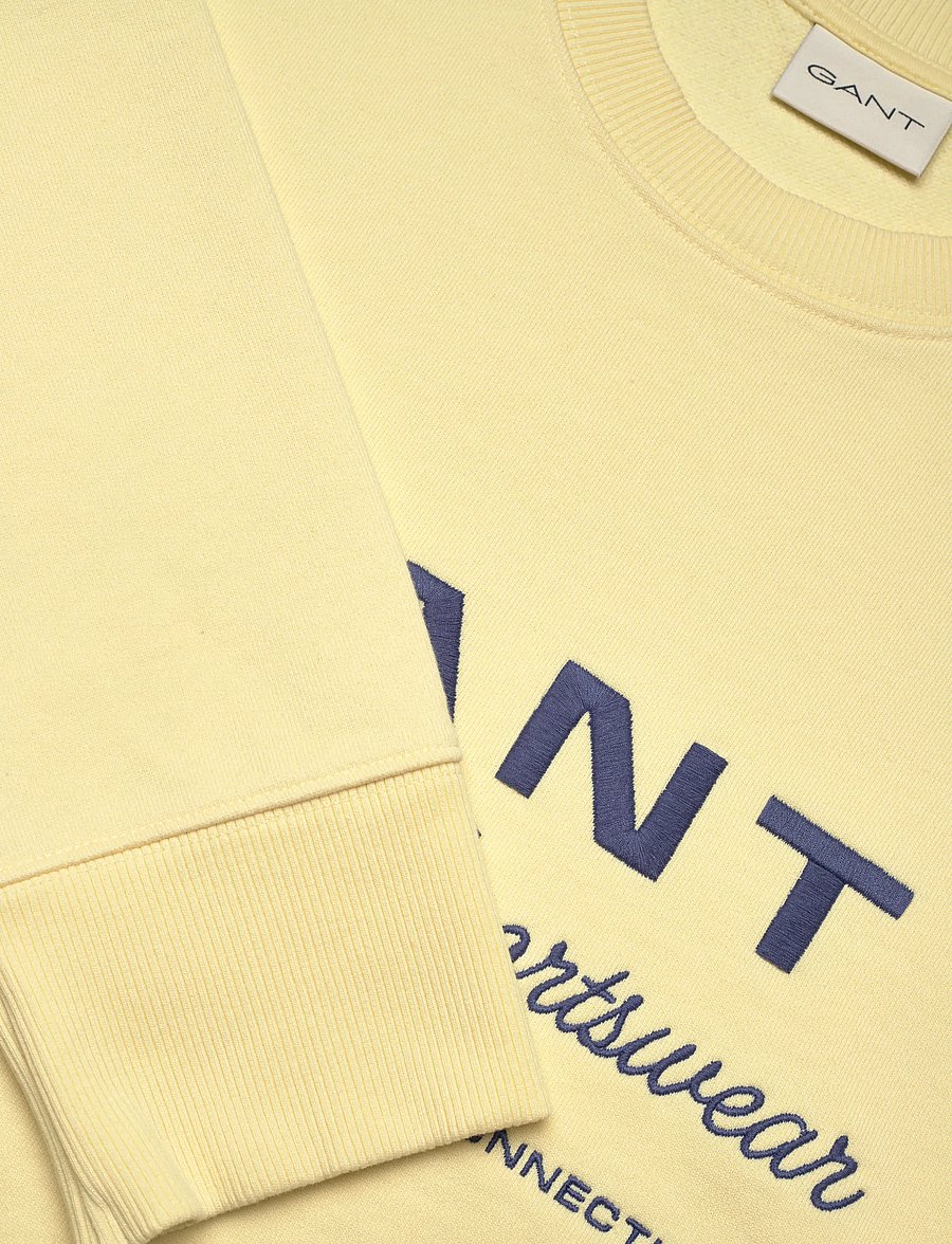 Gant - SPRAY GRAPHIC C-NECK - shop efter anledning - vanilla yellow - 5
