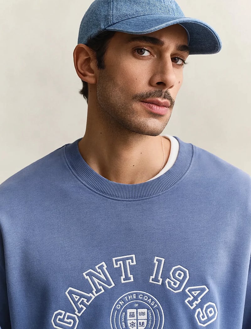 GANT - SPRAY GRAPHIC C-NECK - sweats - vintage blue - 3