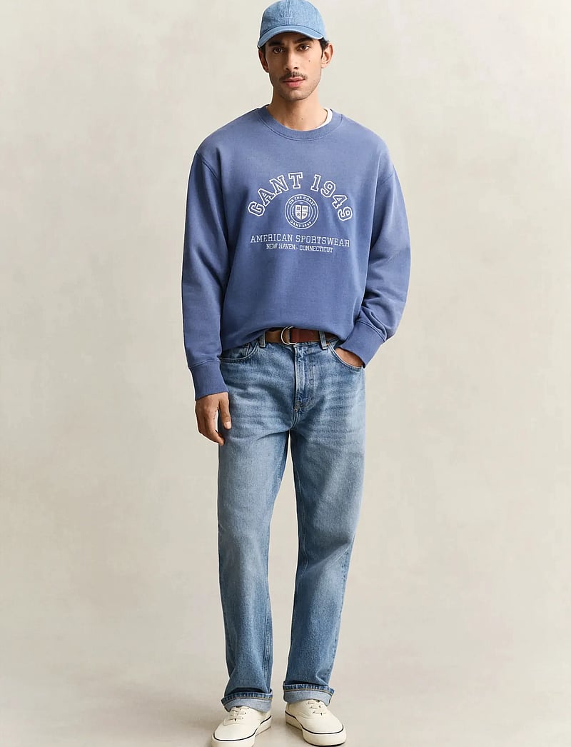 GANT - SPRAY GRAPHIC C-NECK - sweats - vintage blue - 4