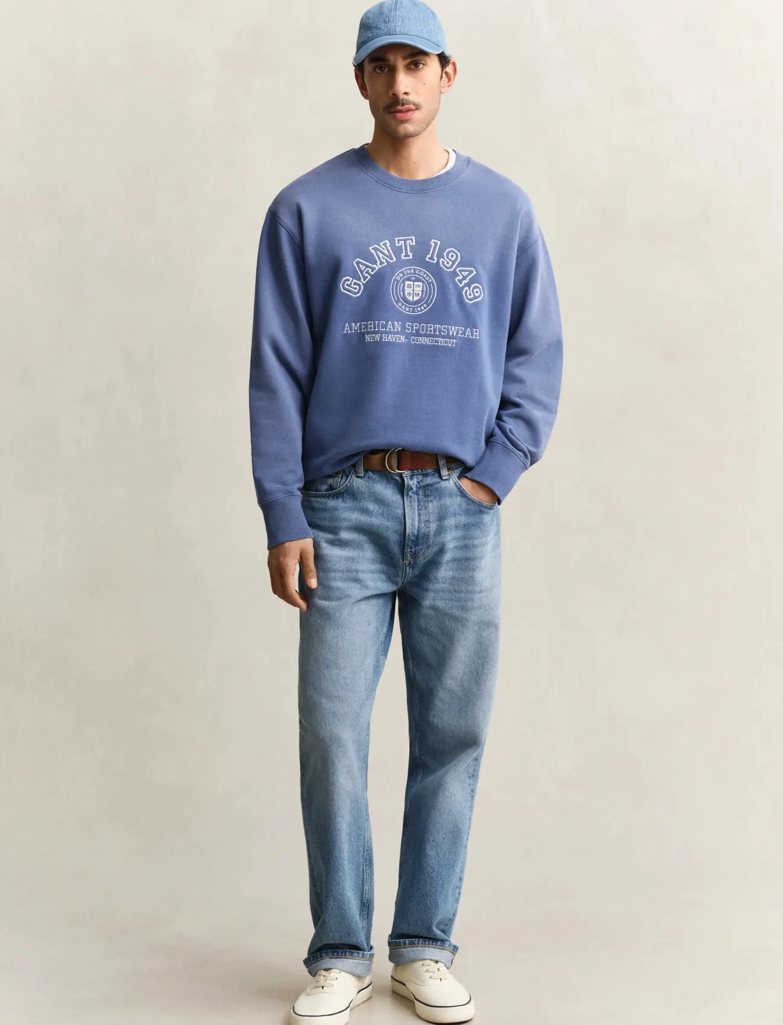 Gant - SPRAY GRAPHIC C-NECK - shop by occasion - vintage blue - 4