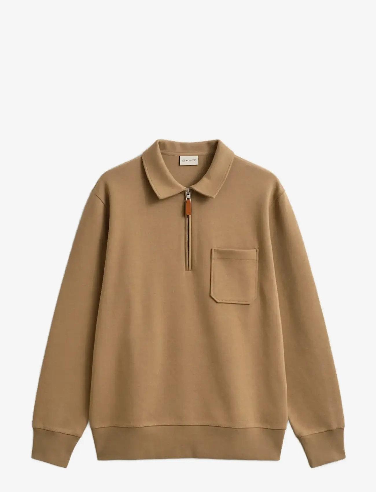 Gant - PONTE DI ROMA HALFZIP - pullover mit halbem reißverschluss - warm khaki - 0