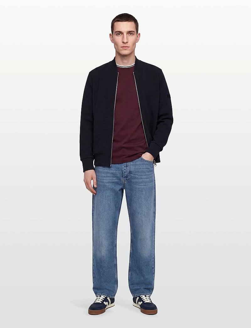 Gant - MERCERISED TEXTURE BOMBER - nach anlass kaufen - evening blue - 0