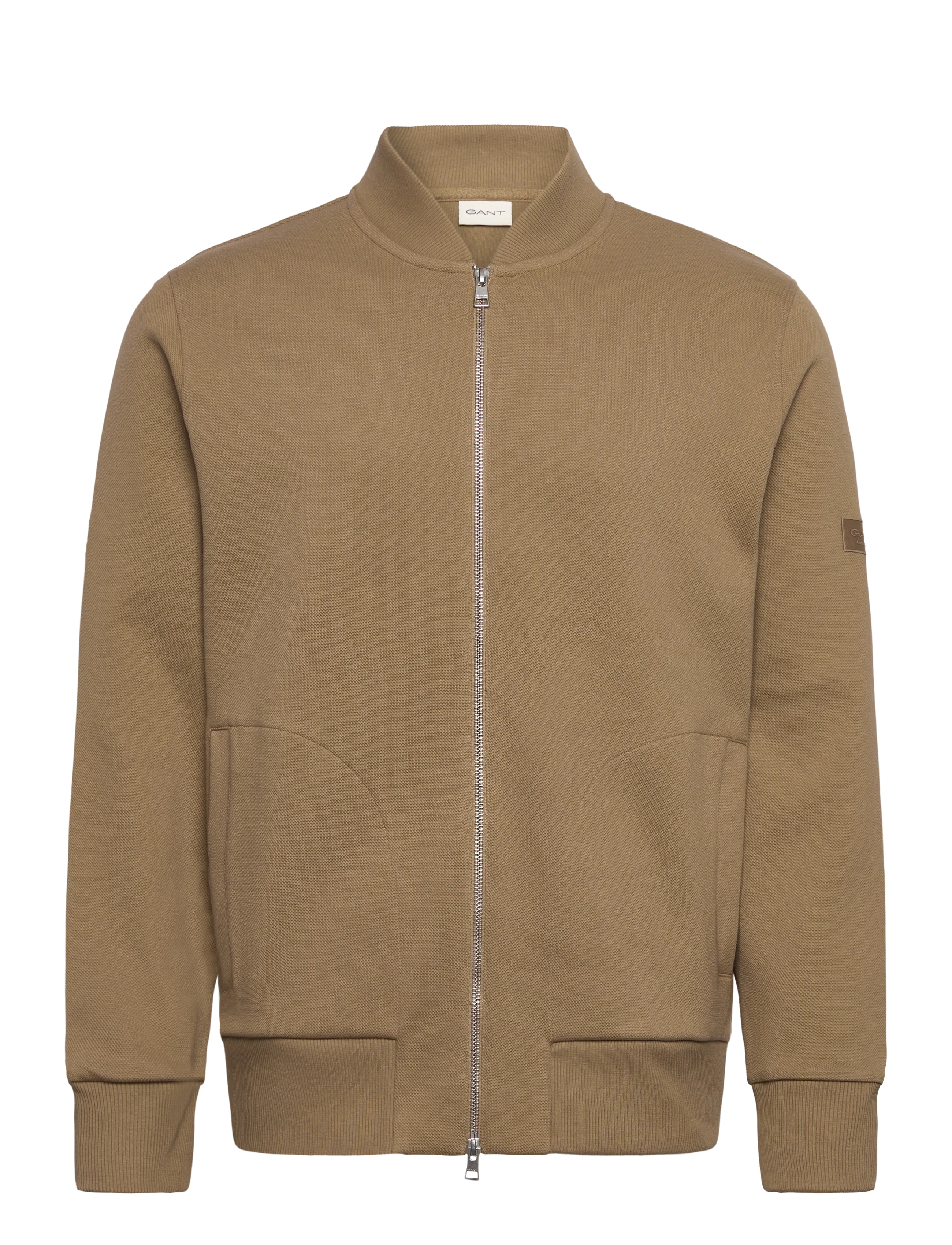 Gant MERCERISED TEXTURE BOMBER - Sweatshirts & Hettegensere - LIGHT TAUPE / khaki/green