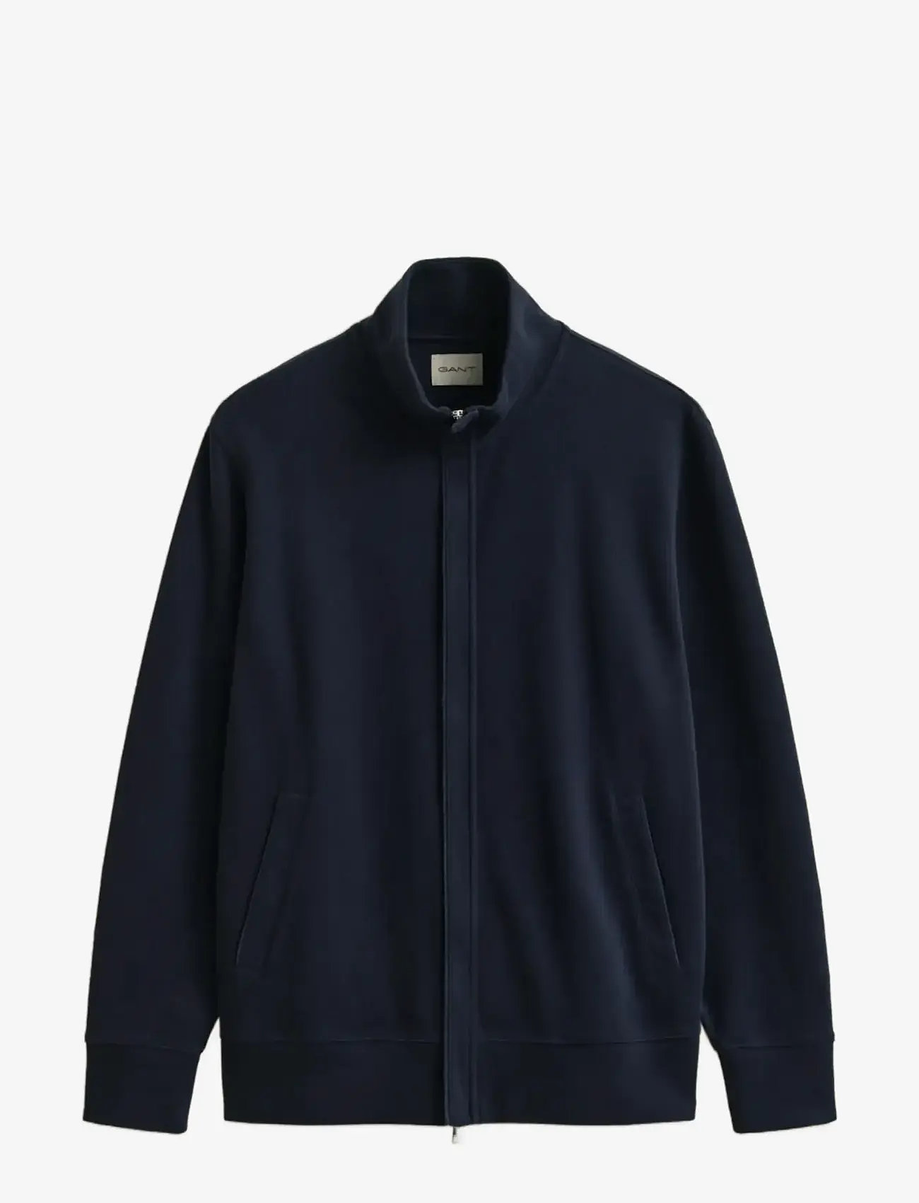 Gant - LIGHT SACKER RIB FZ - pullover mit durchgehendem reißverschluss - evening blue - 1