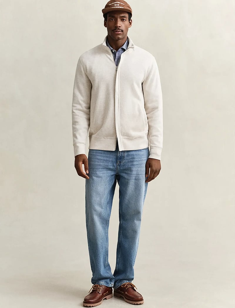 GANT - LIGHT SACKER RIB FZ - sportjacken - seed melange - 4