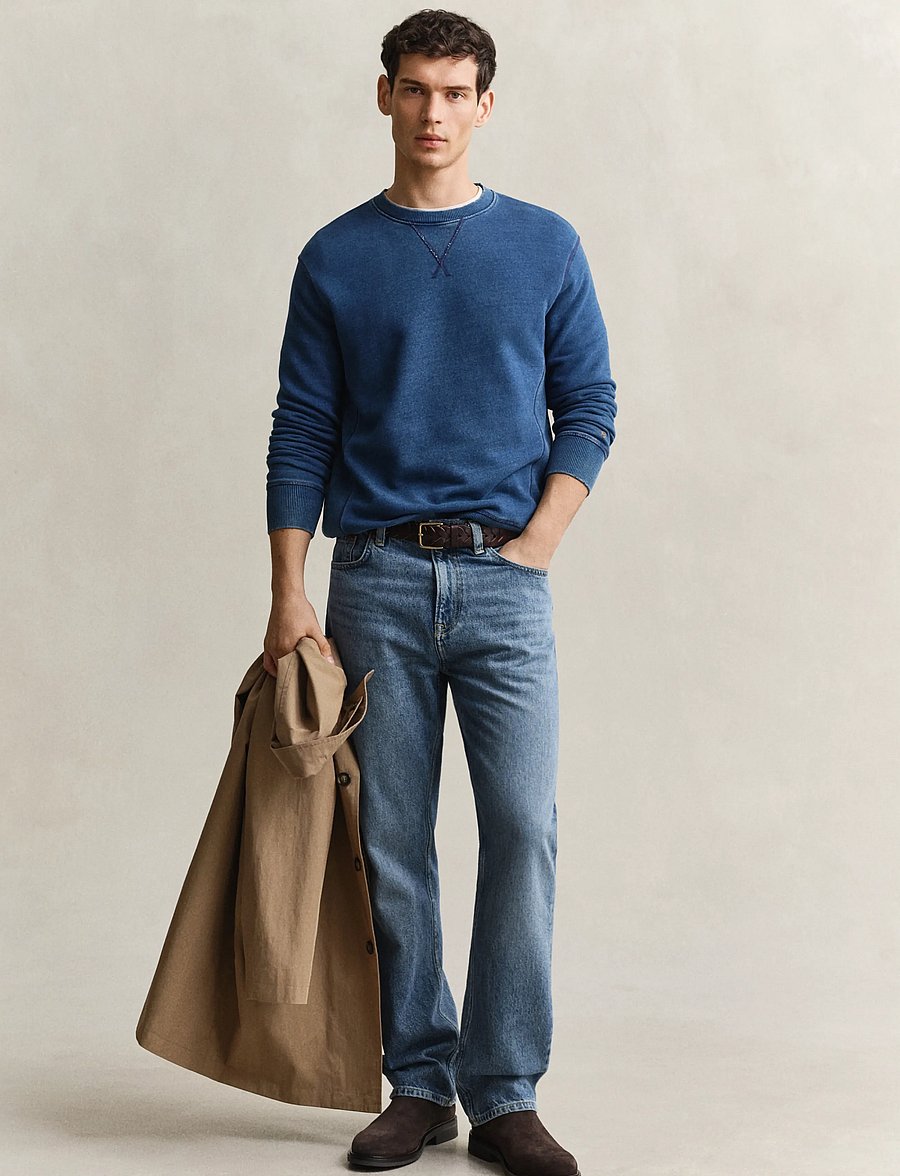 Gant - INDIGO C-NECK SWEAT - collegepaidat - indigo - 3