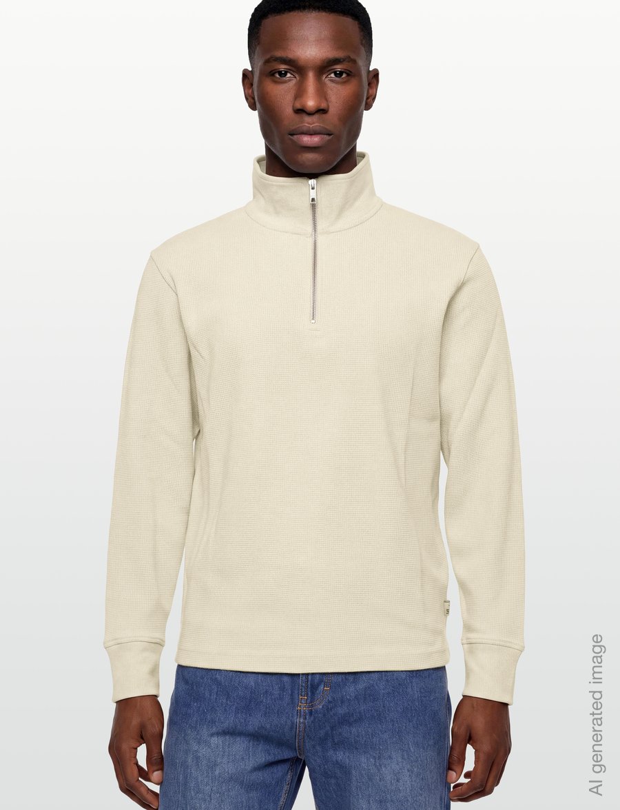 Gant - MICRO TEXTURE HALF-ZIP - pullover mit halbem reißverschluss - cream - 3