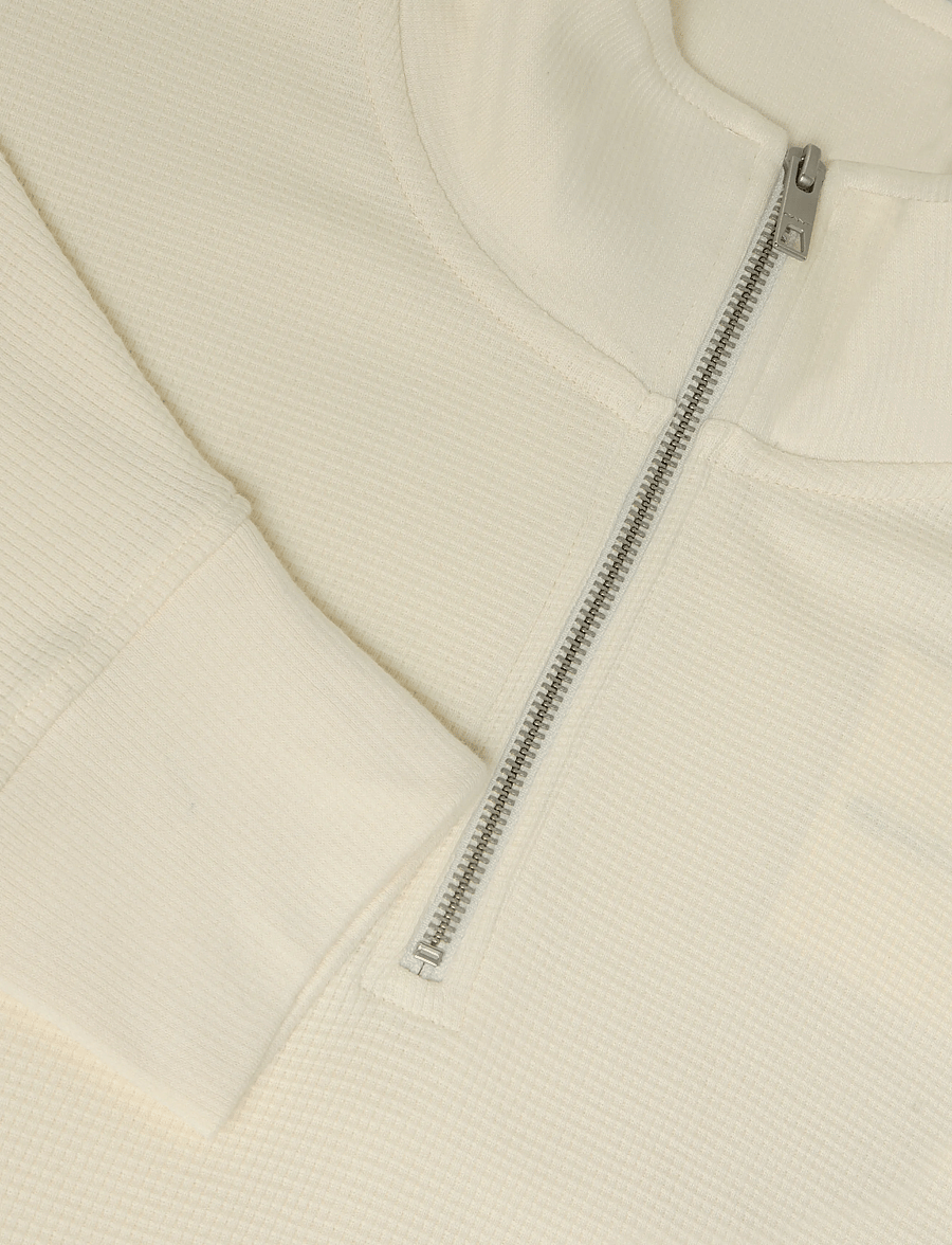 Gant - MICRO TEXTURE HALF-ZIP - pullover mit halbem reißverschluss - cream - 5