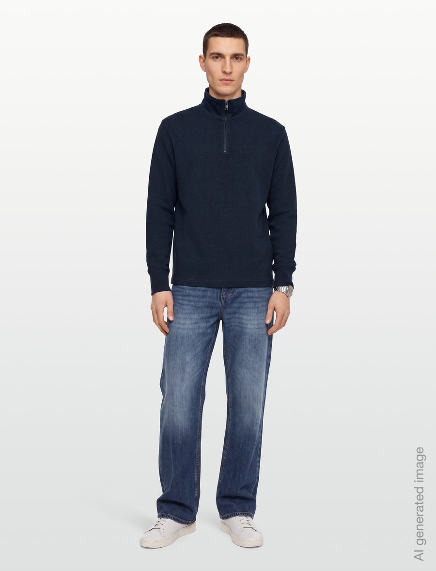 Gant - MICRO TEXTURE HALF-ZIP - pullover mit halbem reißverschluss - evening blue - 0