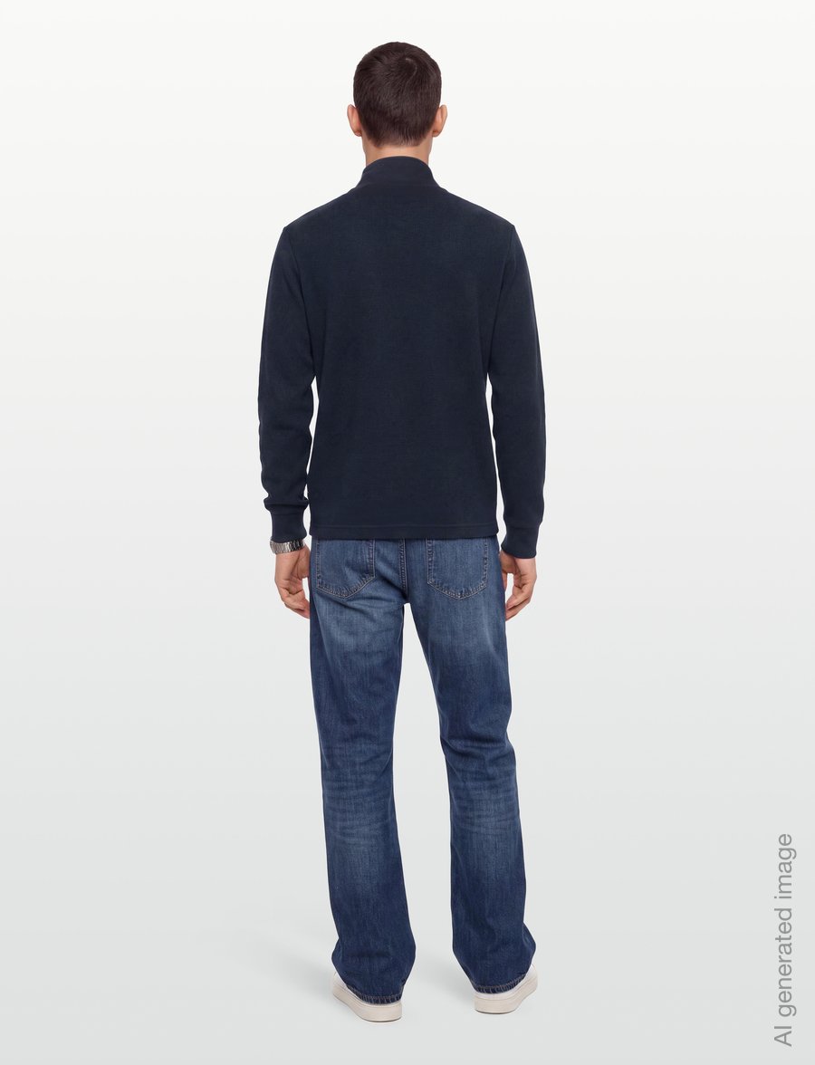 Gant - MICRO TEXTURE HALF-ZIP - pullover mit halbem reißverschluss - evening blue - 4
