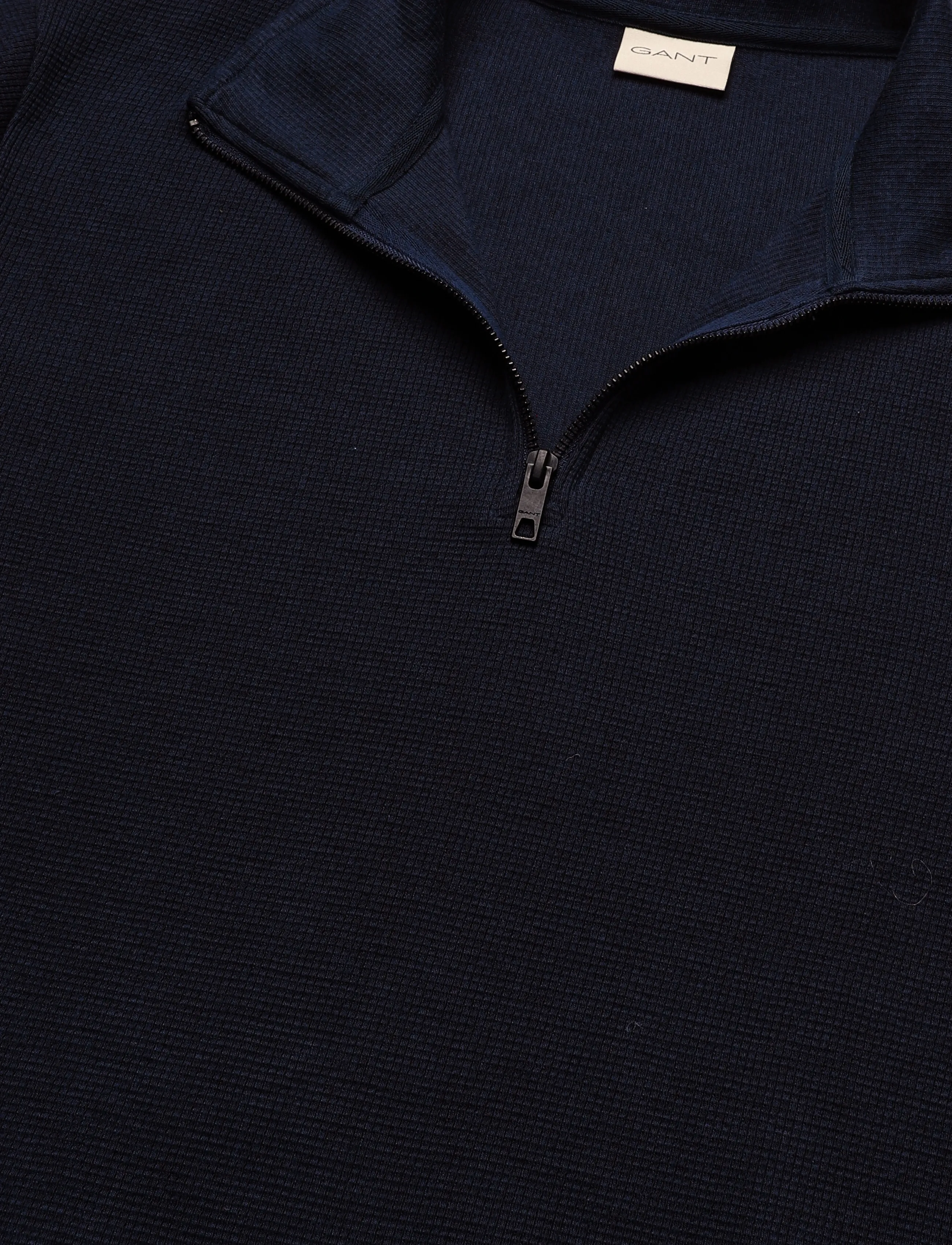 Gant - MICRO TEXTURE HALF-ZIP - poolpika lukuga džemprid - evening blue - 2