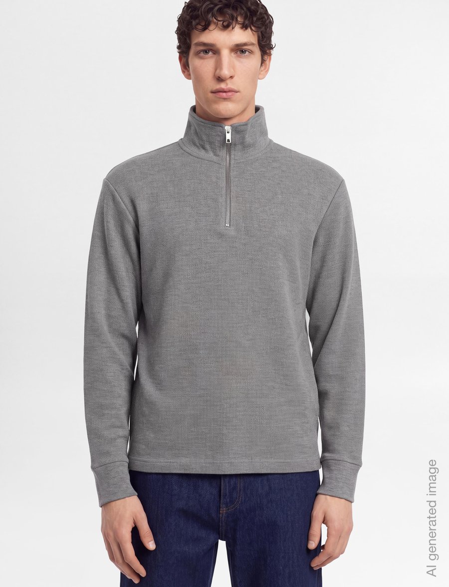 Gant - MICRO TEXTURE HALF-ZIP - sweatshirts - grey melange - 3