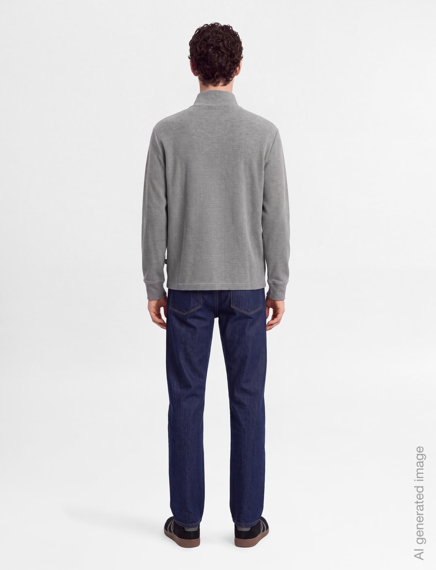 Gant - MICRO TEXTURE HALF-ZIP - sweatshirts - grey melange - 4