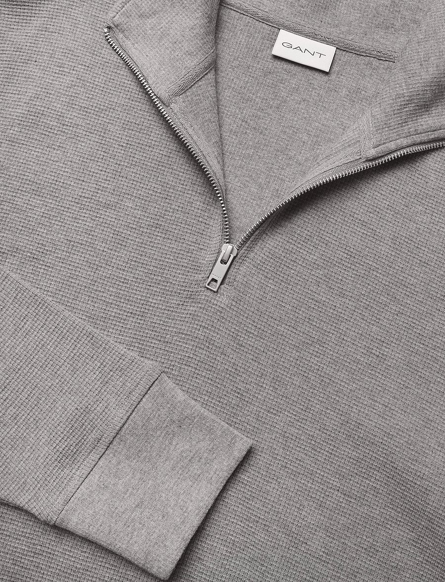 Gant - MICRO TEXTURE HALF-ZIP - pullover mit halbem reißverschluss - grey melange - 2