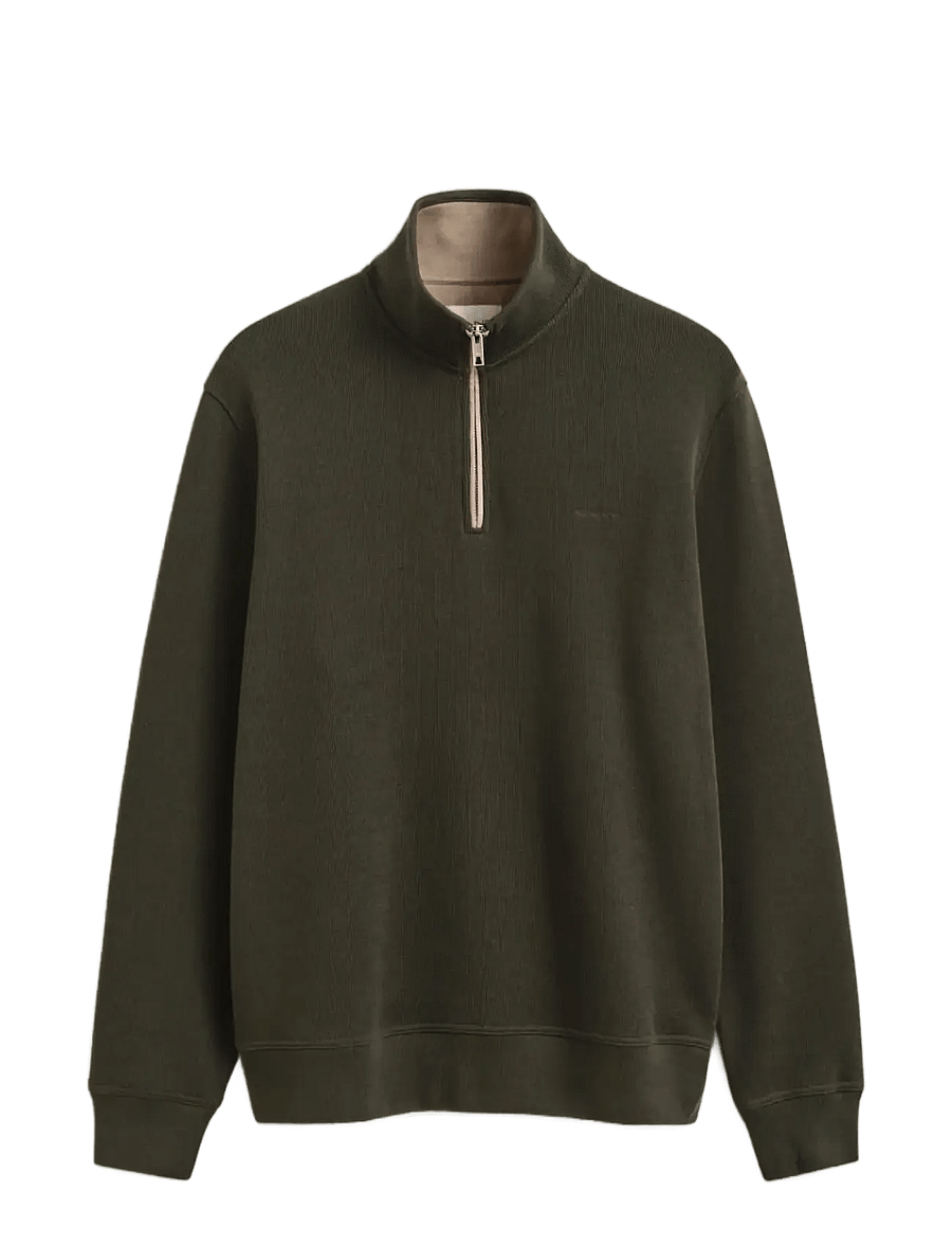 Gant - SACKER RIB HALF ZIP - shoppa efter tillfälle - dark moss green - 1