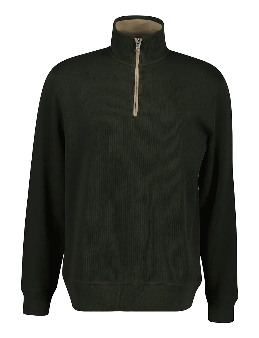 Gant - SACKER RIB HALF ZIP - halfzip strik - dark moss green - 1