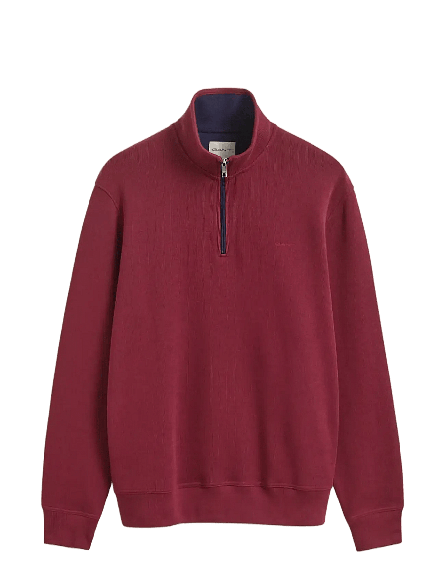 Gant - SACKER RIB HALF ZIP - shoppa efter tillfälle - deep grape wine - 1