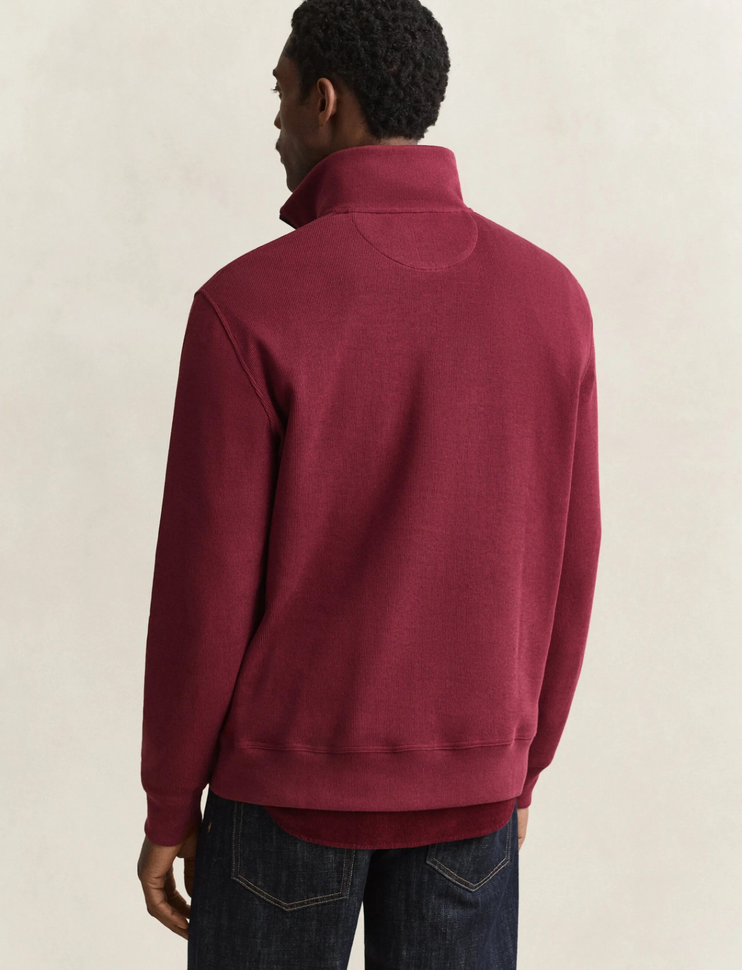 Gant - SACKER RIB HALF ZIP - halfzip strik - deep grape wine - 2