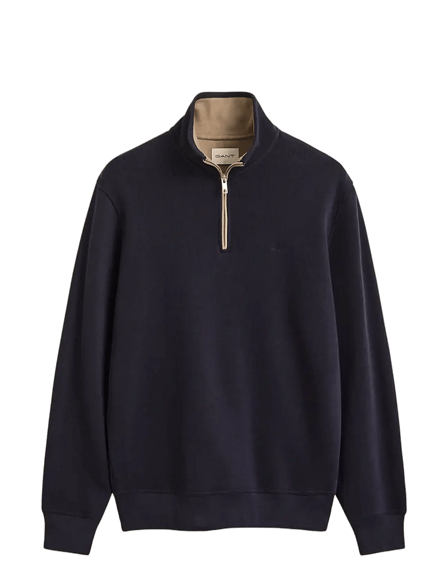 Gant - SACKER RIB HALF ZIP - shoppa efter tillfälle - evening blue - 1