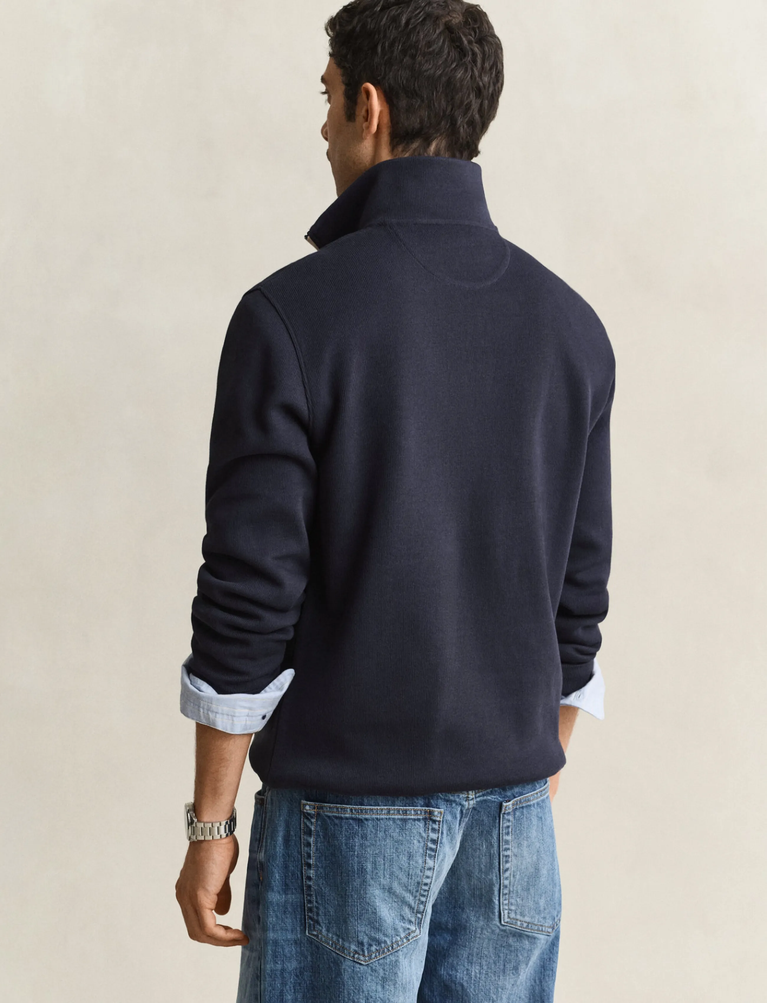 Gant - SACKER RIB HALF ZIP - pullover mit halbem reißverschluss - evening blue - 2