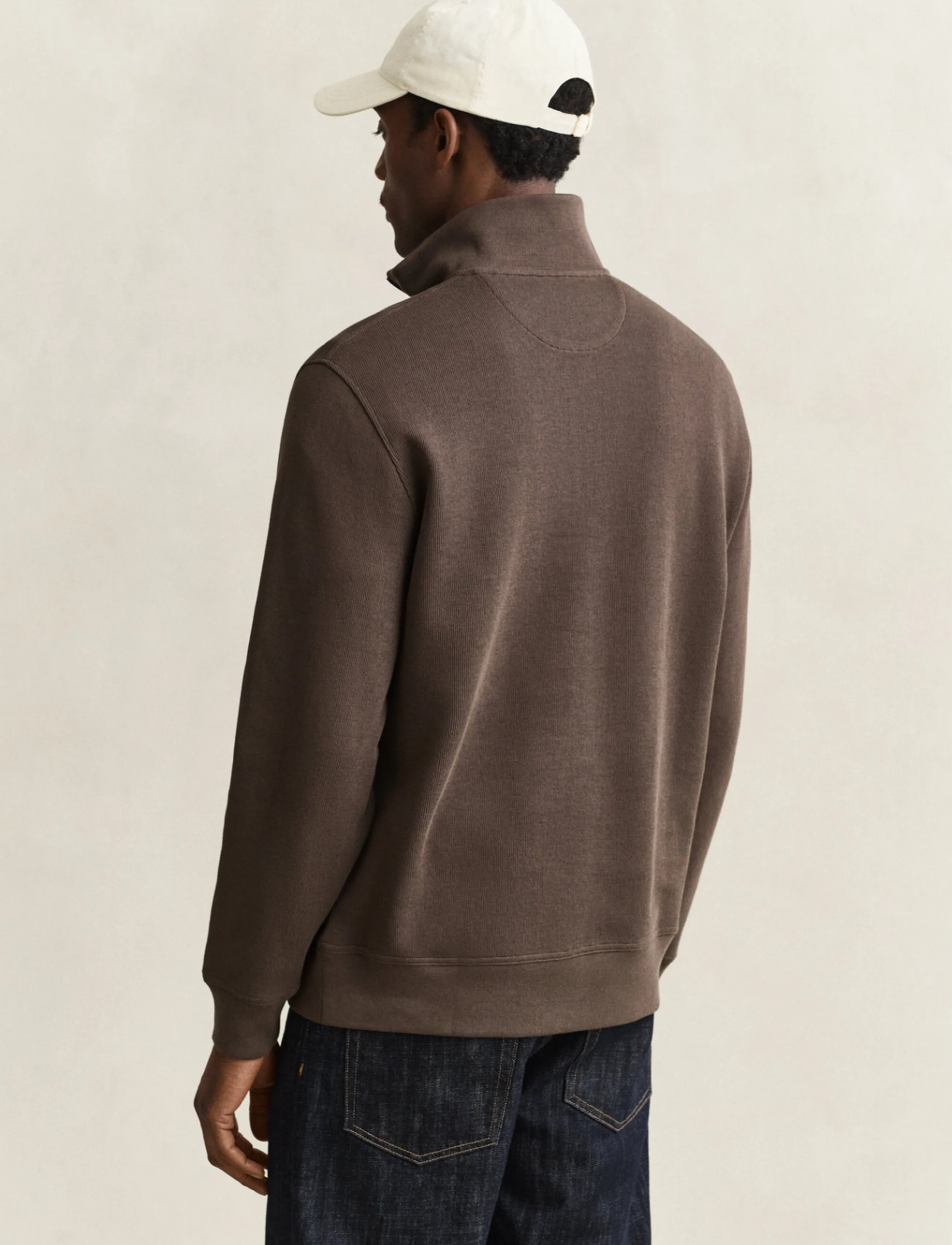 Gant - SACKER RIB HALF ZIP - half zip-tröjor - shadow brown - 2