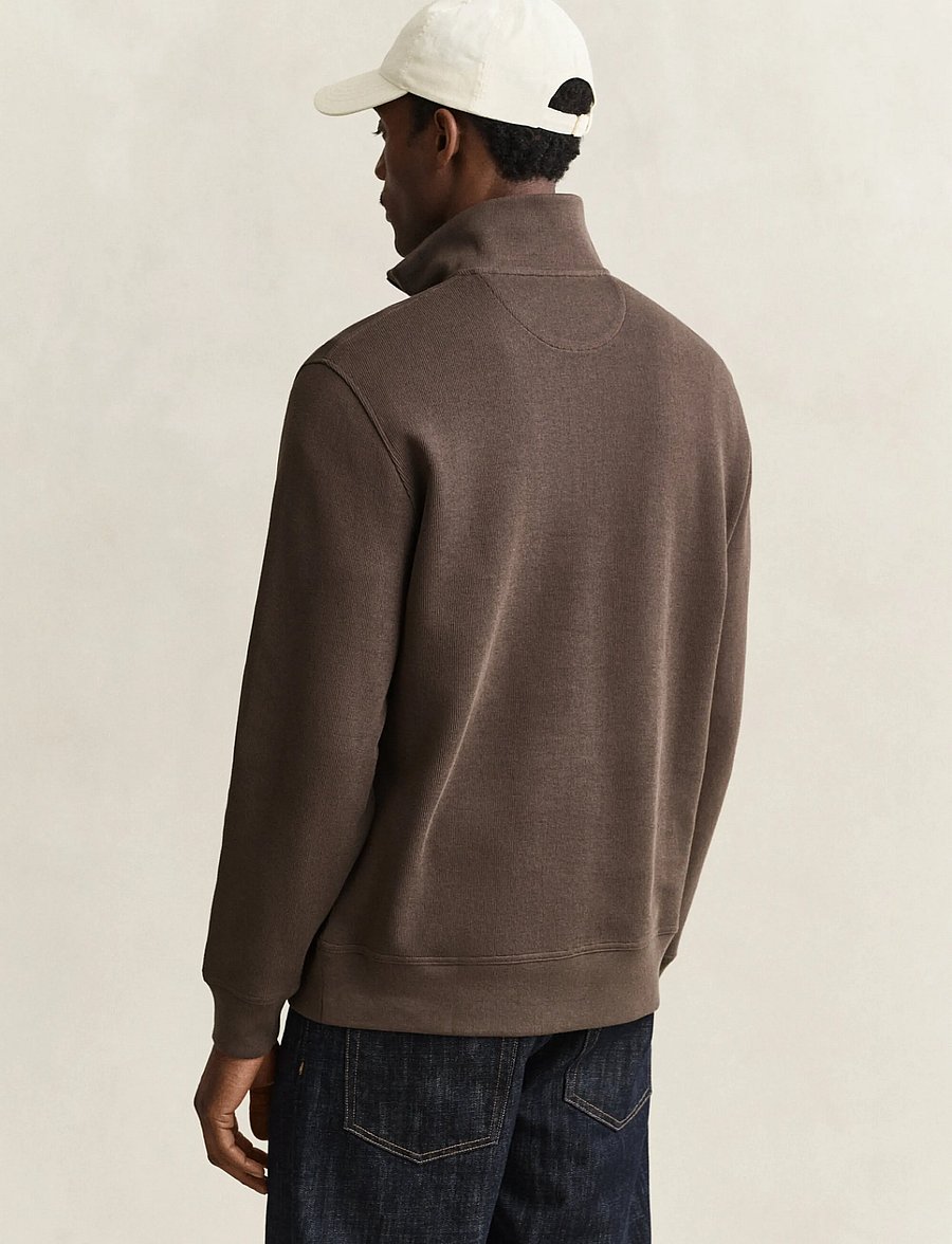 Gant - SACKER RIB HALF ZIP - half zip-tröjor - shadow brown - 2